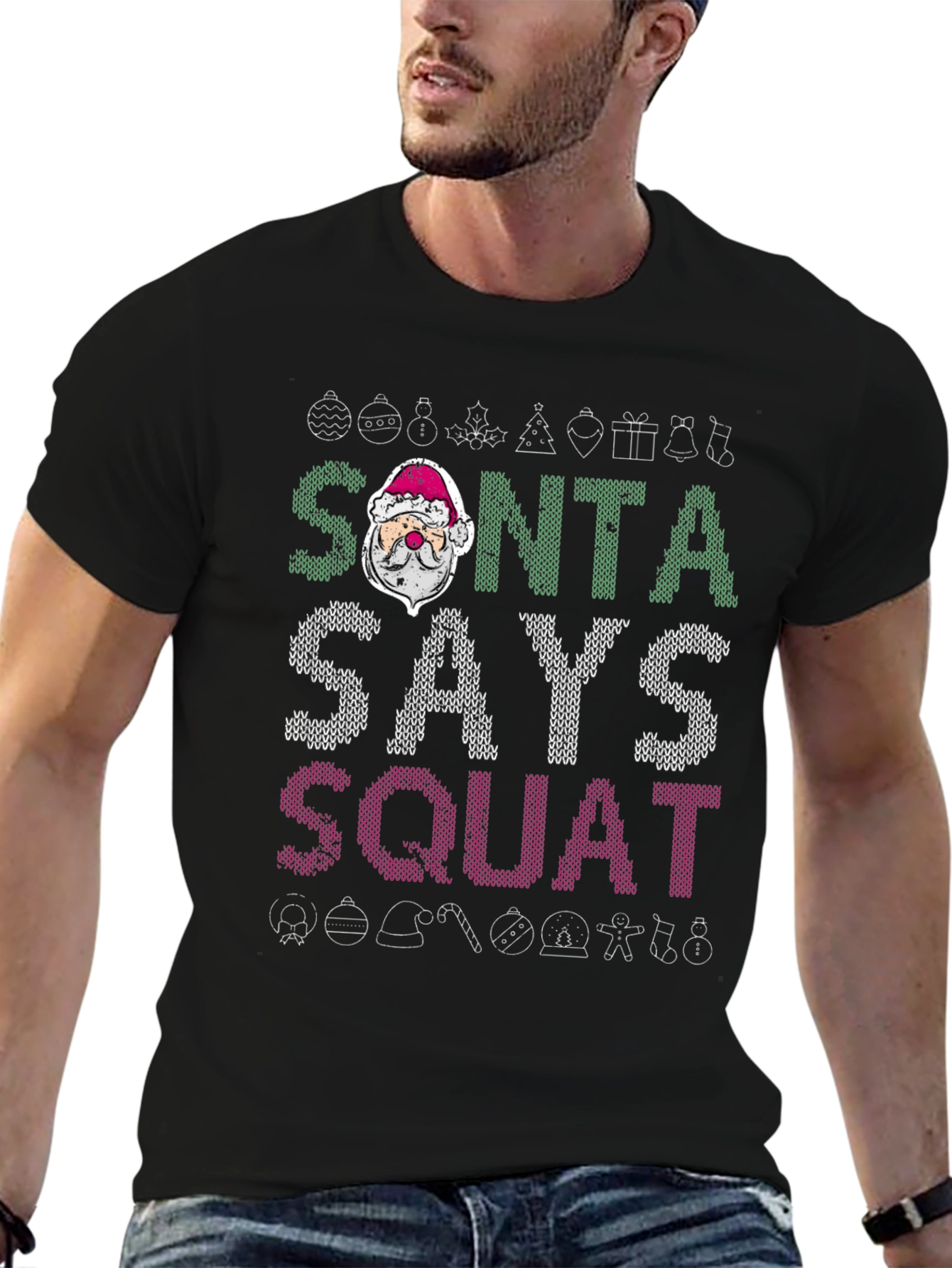 Camiseta Navideña Santa Dice Squat