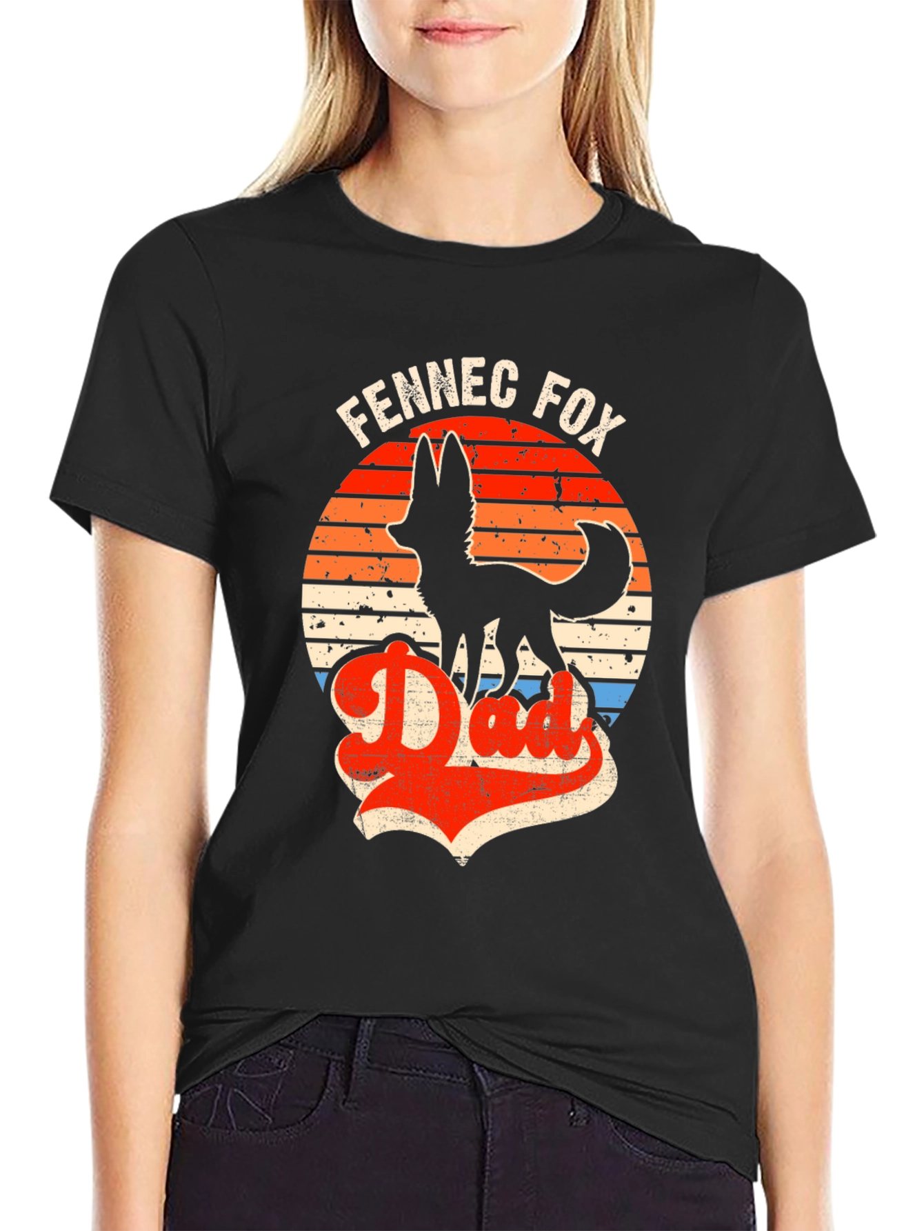 Camiseta Negra Fennec Fox Dad