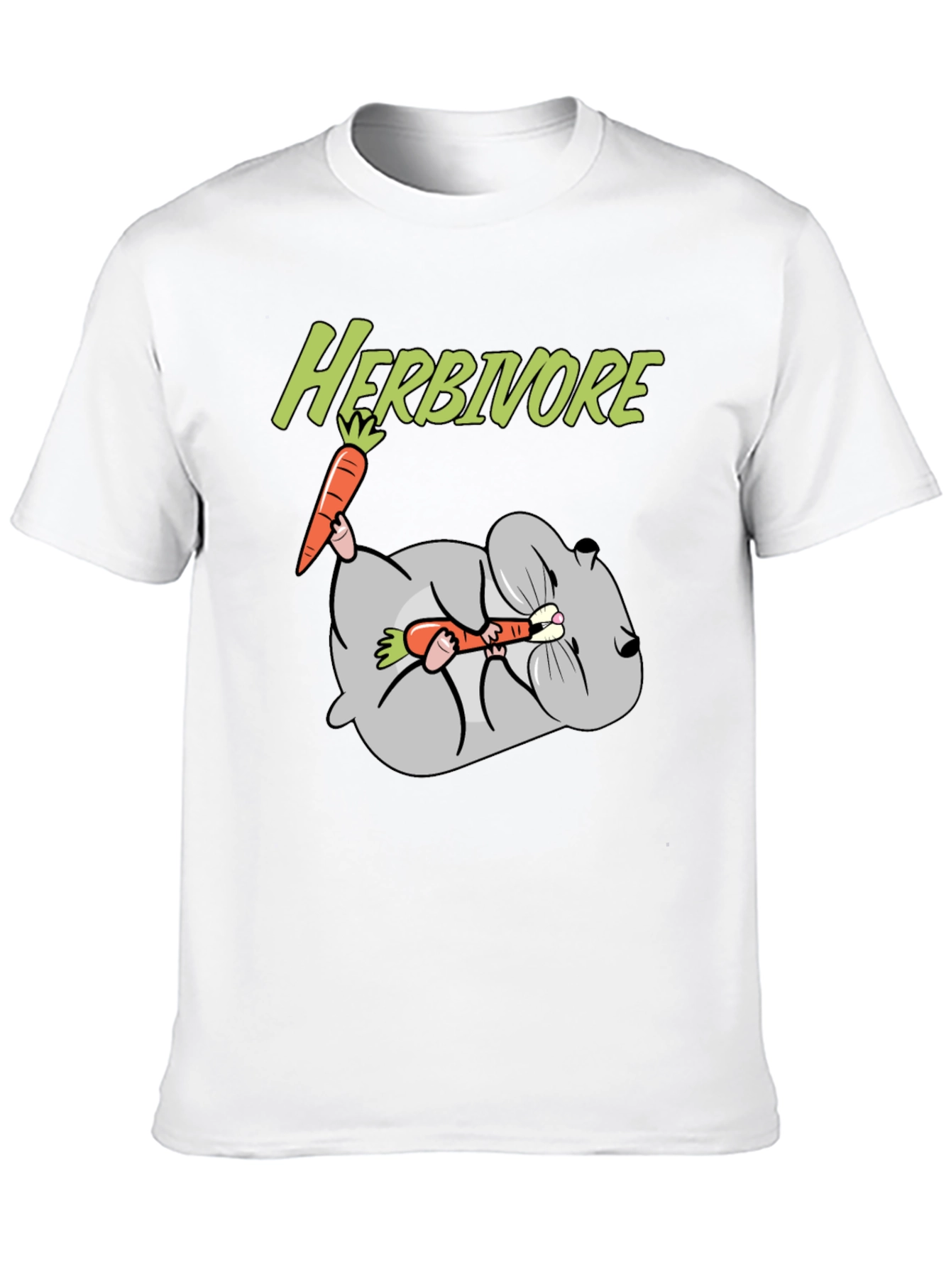 Camiseta Negra Herbívoro con Diseño de Conejo