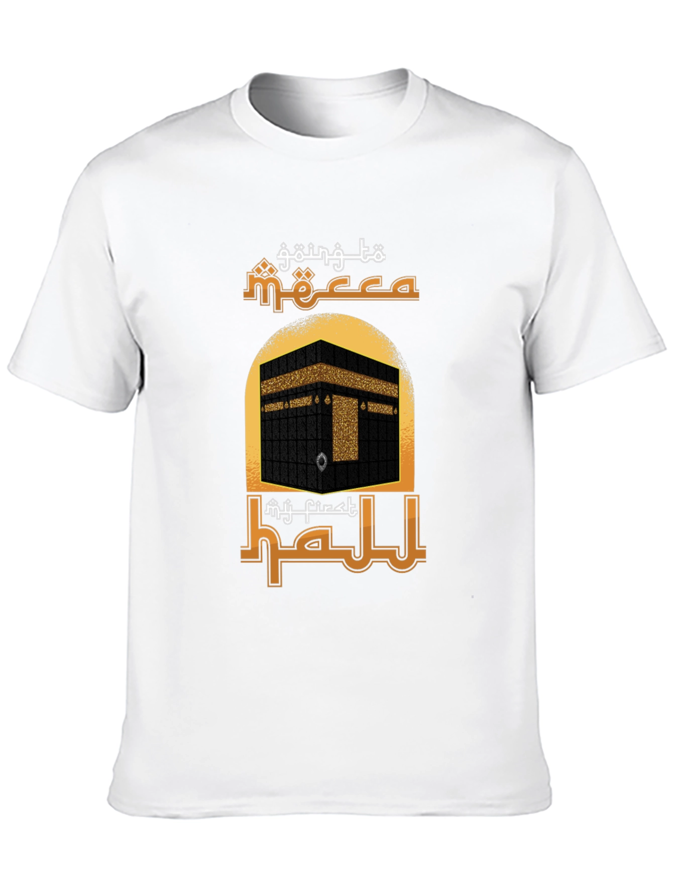 Camiseta Negra con Diseño de la Meca