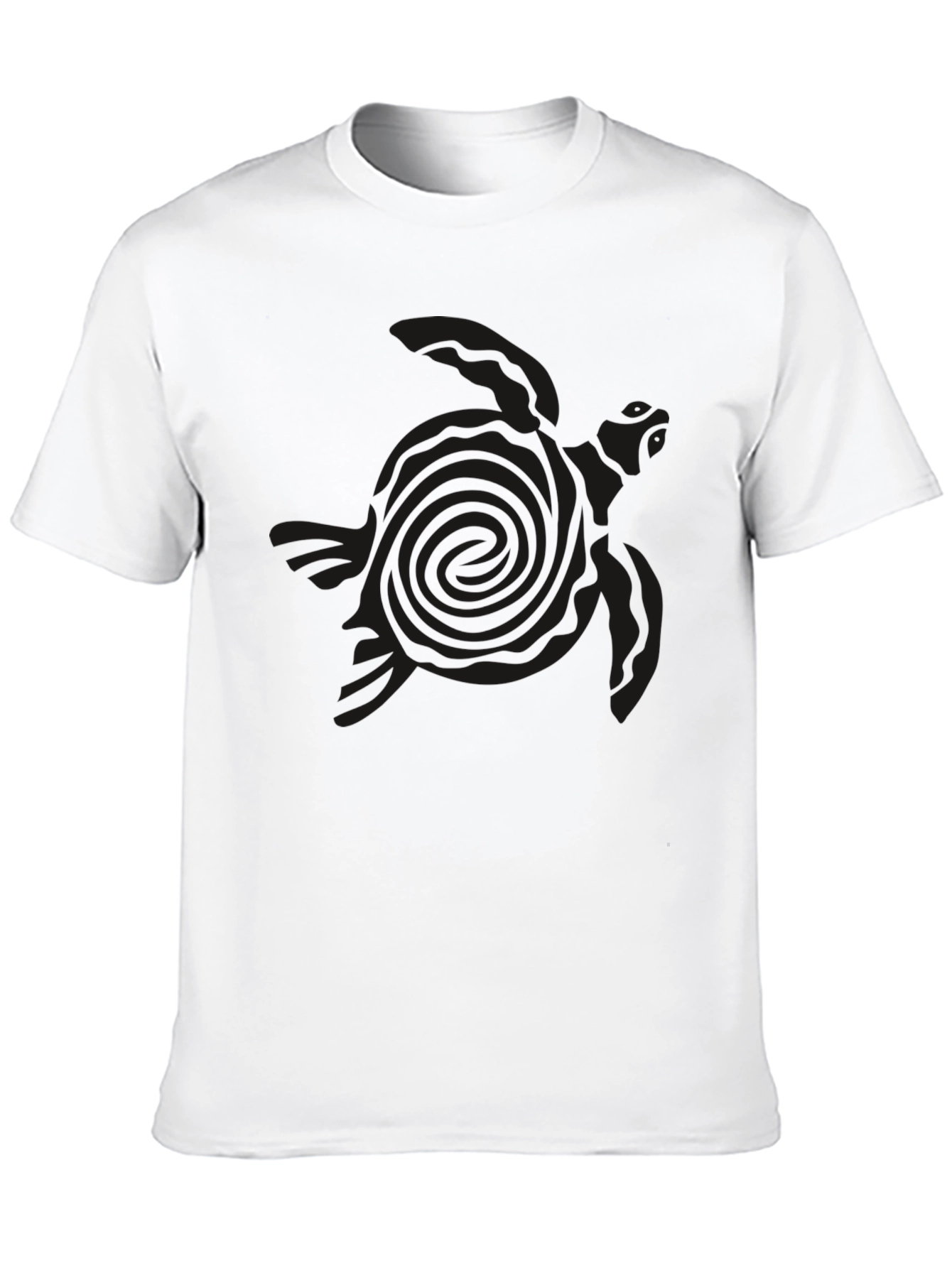 Camiseta Negra con Diseño de Tortuga Tribal