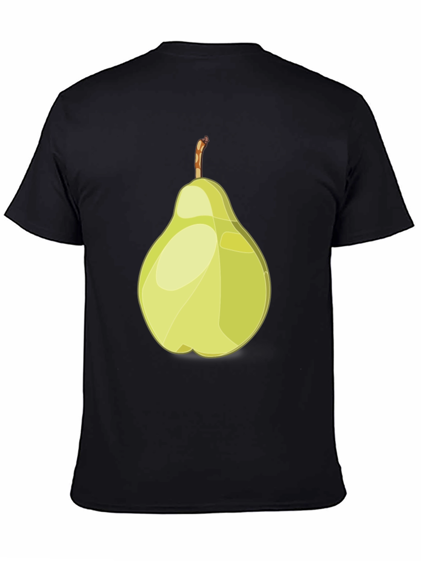Camiseta Negra con Diseño de Pera Abstracta
