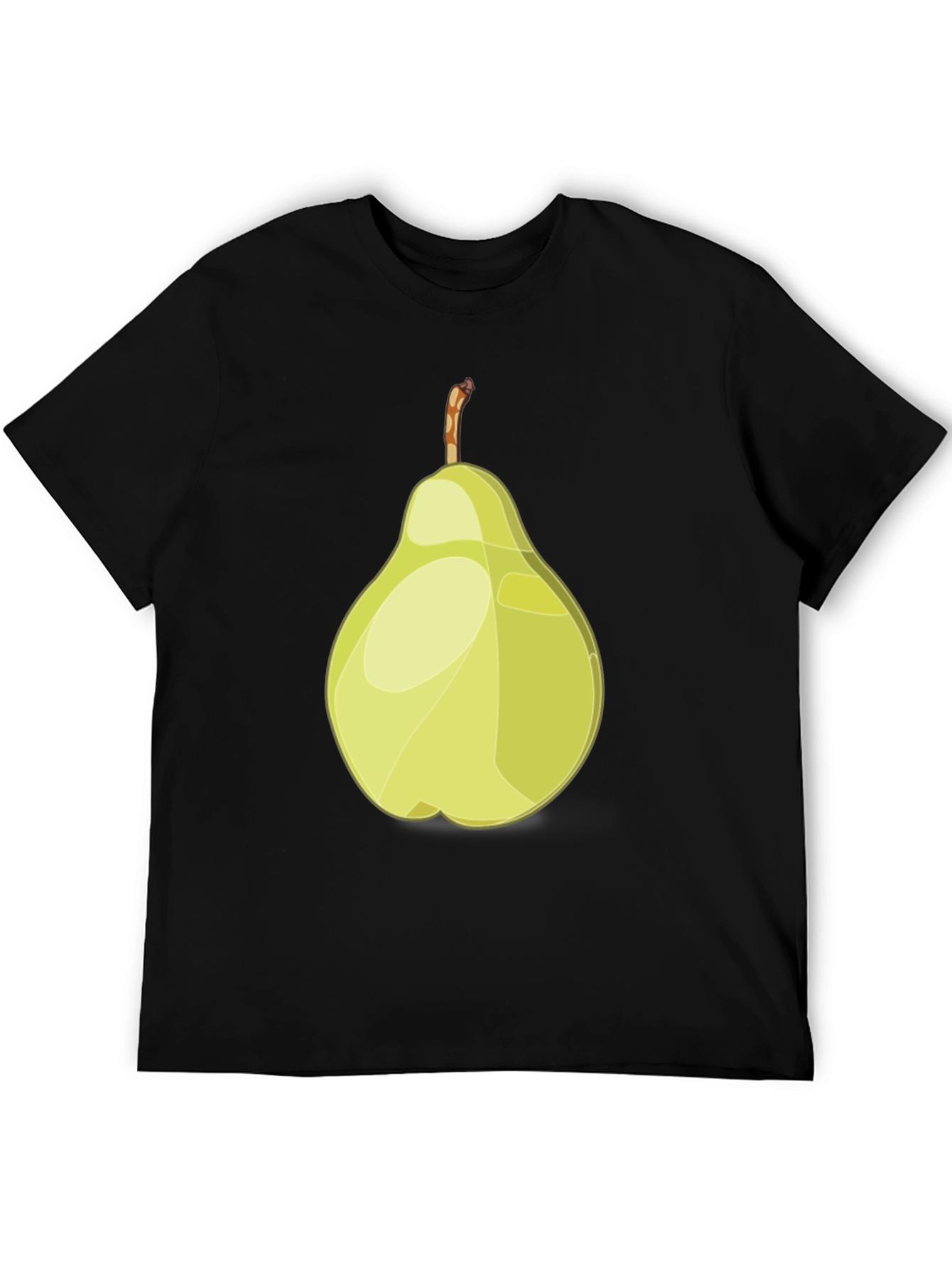 Camiseta Negra con Diseño de Pera Abstracta
