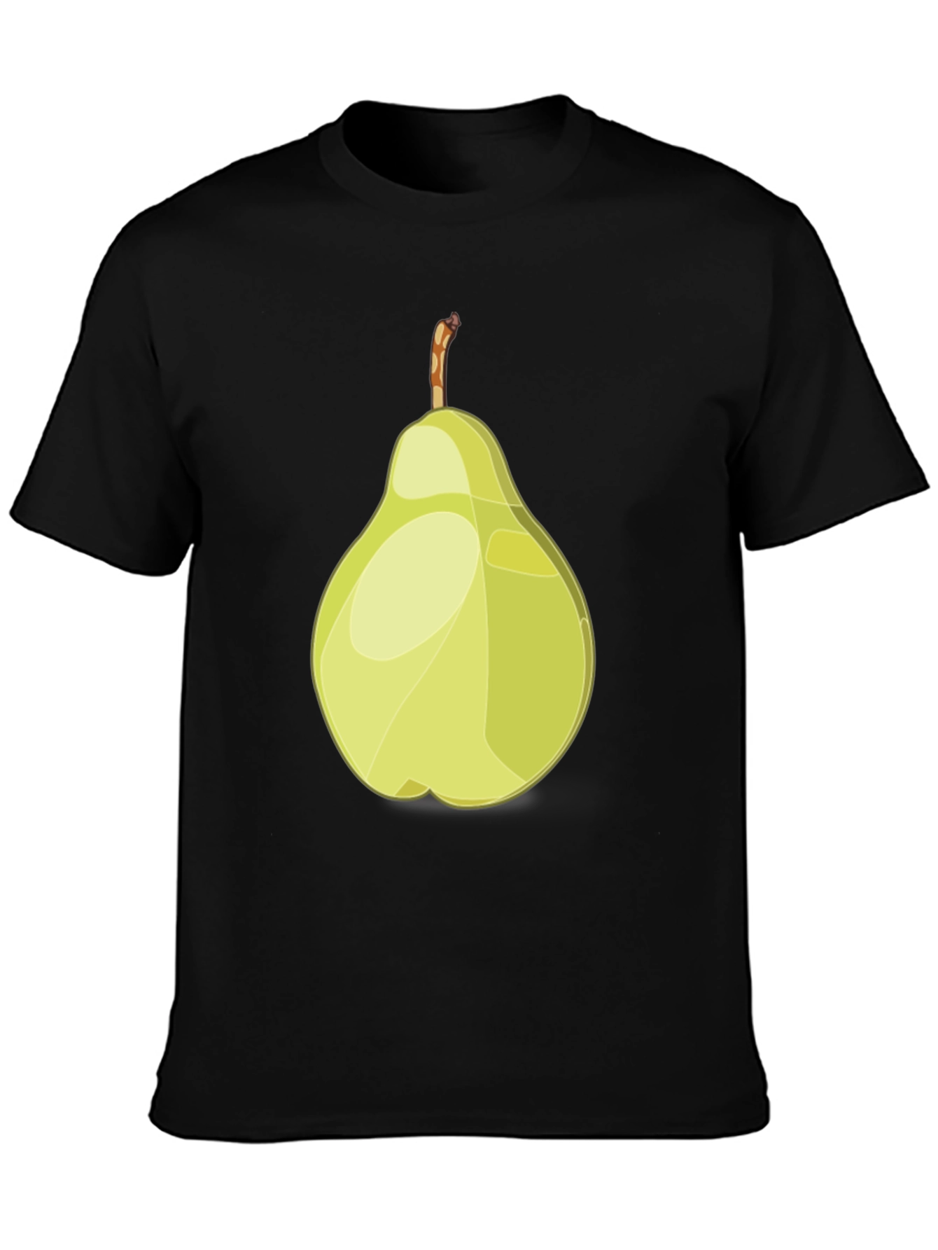 Camiseta Negra con Diseño de Pera Abstracta