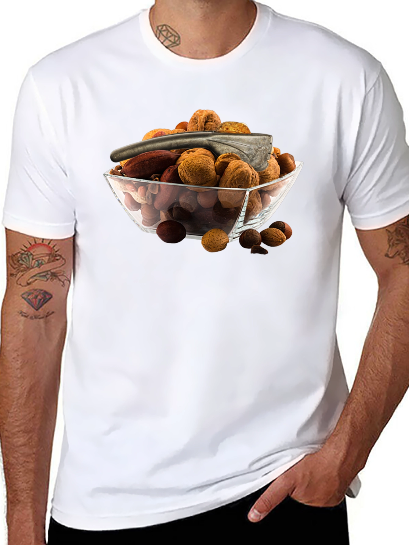 Camiseta Negra con Bol de Frutos Secos