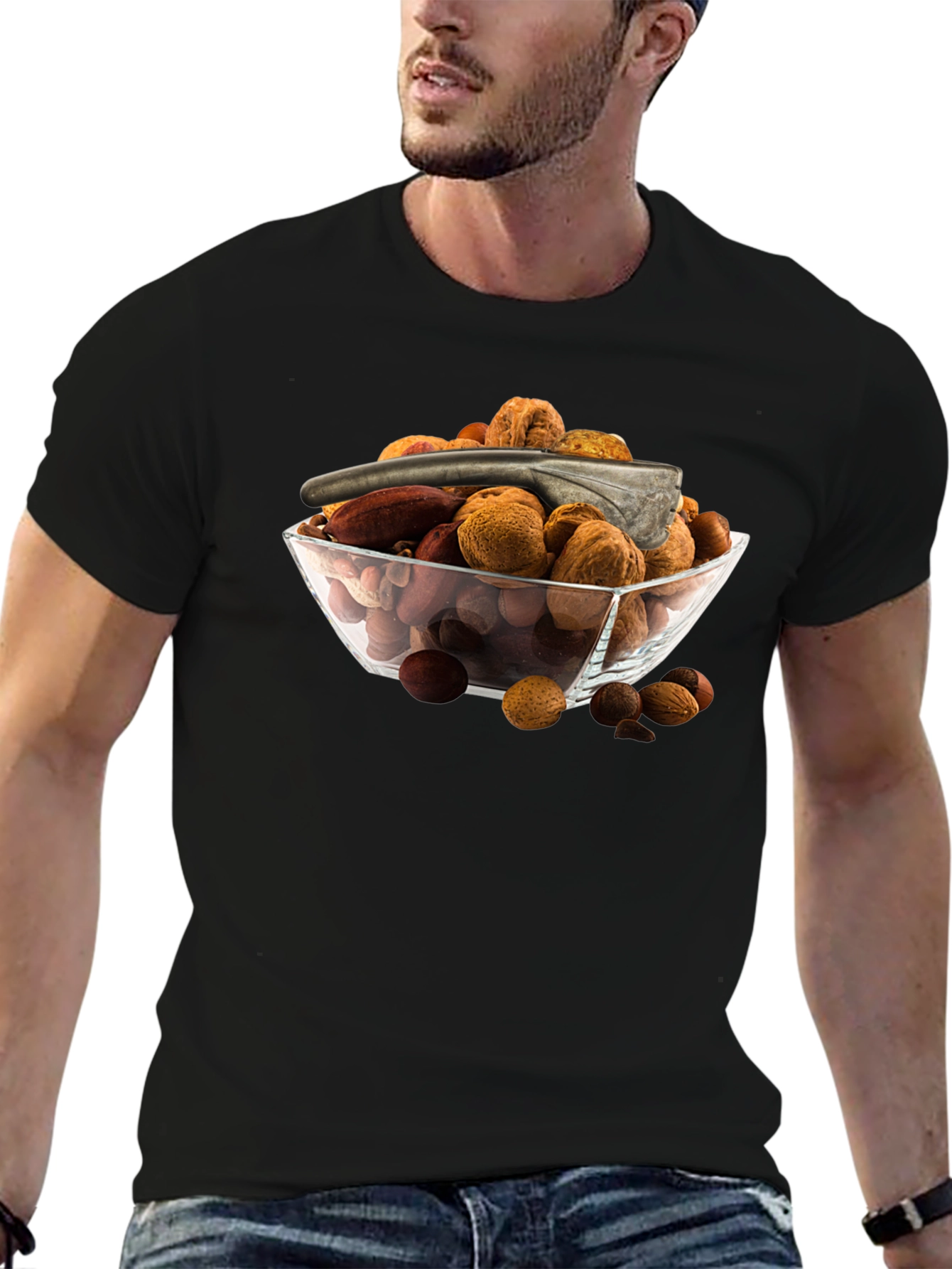 Camiseta Negra con Bol de Frutos Secos