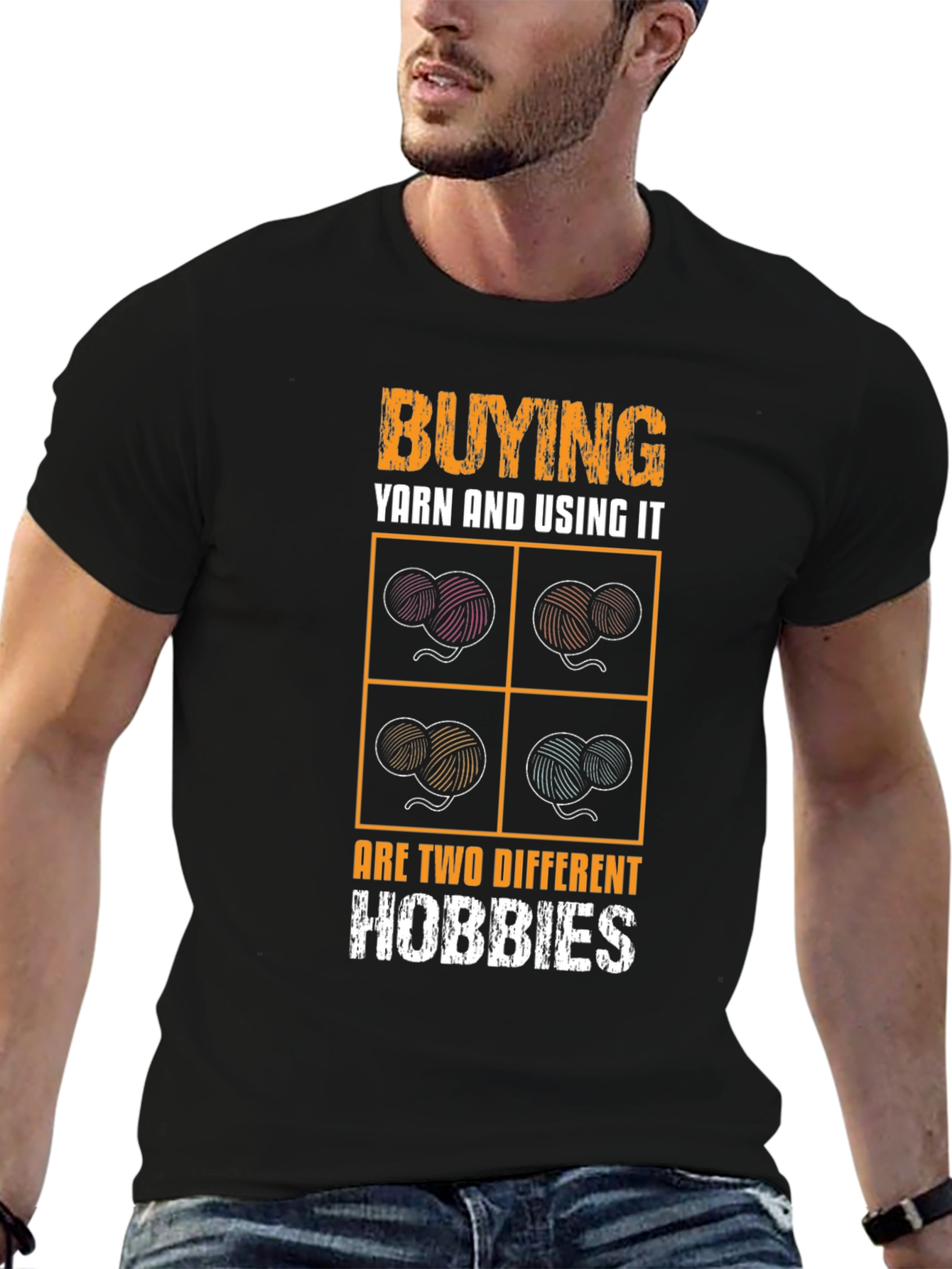 Camiseta Negra Humorística Hobbies Lana