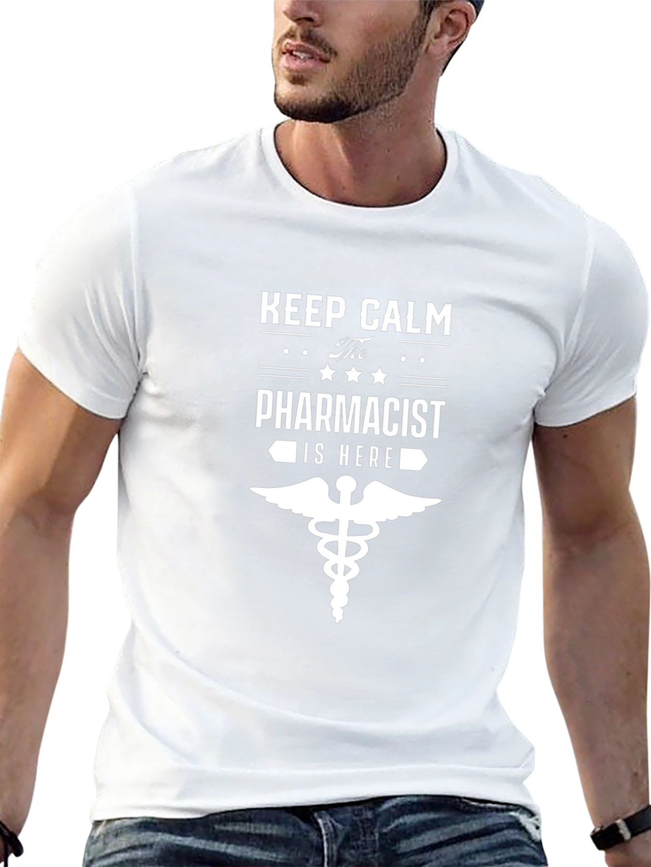 Camiseta Negra: Keep Calm el Farmacéutico está Aquí