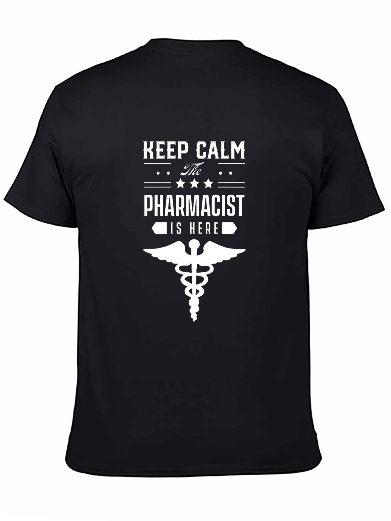 Camiseta Negra: Keep Calm el Farmacéutico está Aquí