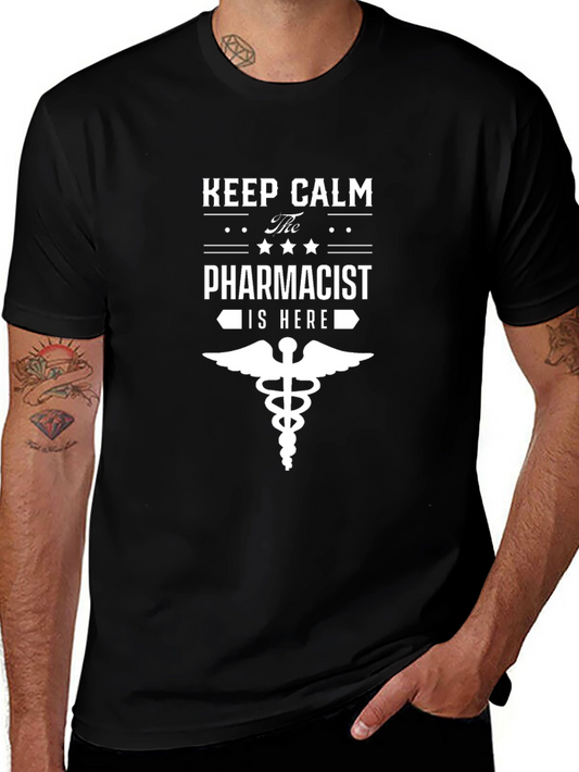 Camiseta Negra: Keep Calm el Farmacéutico está Aquí
