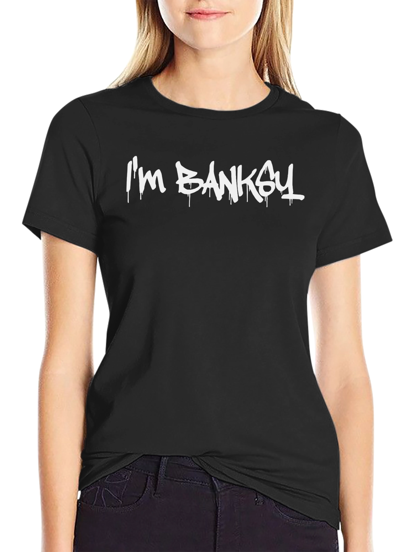 Camiseta Negra Im Banksy para Hombre