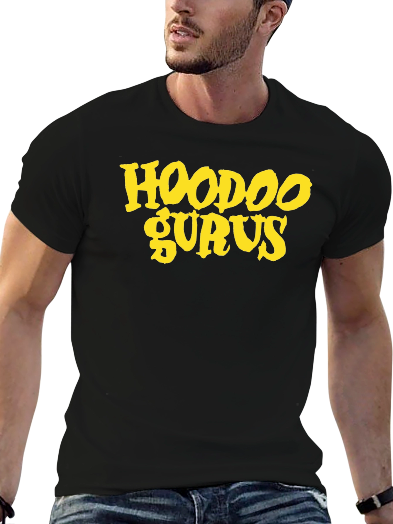 Camiseta Negra con Estampado Hoodoo Gurus