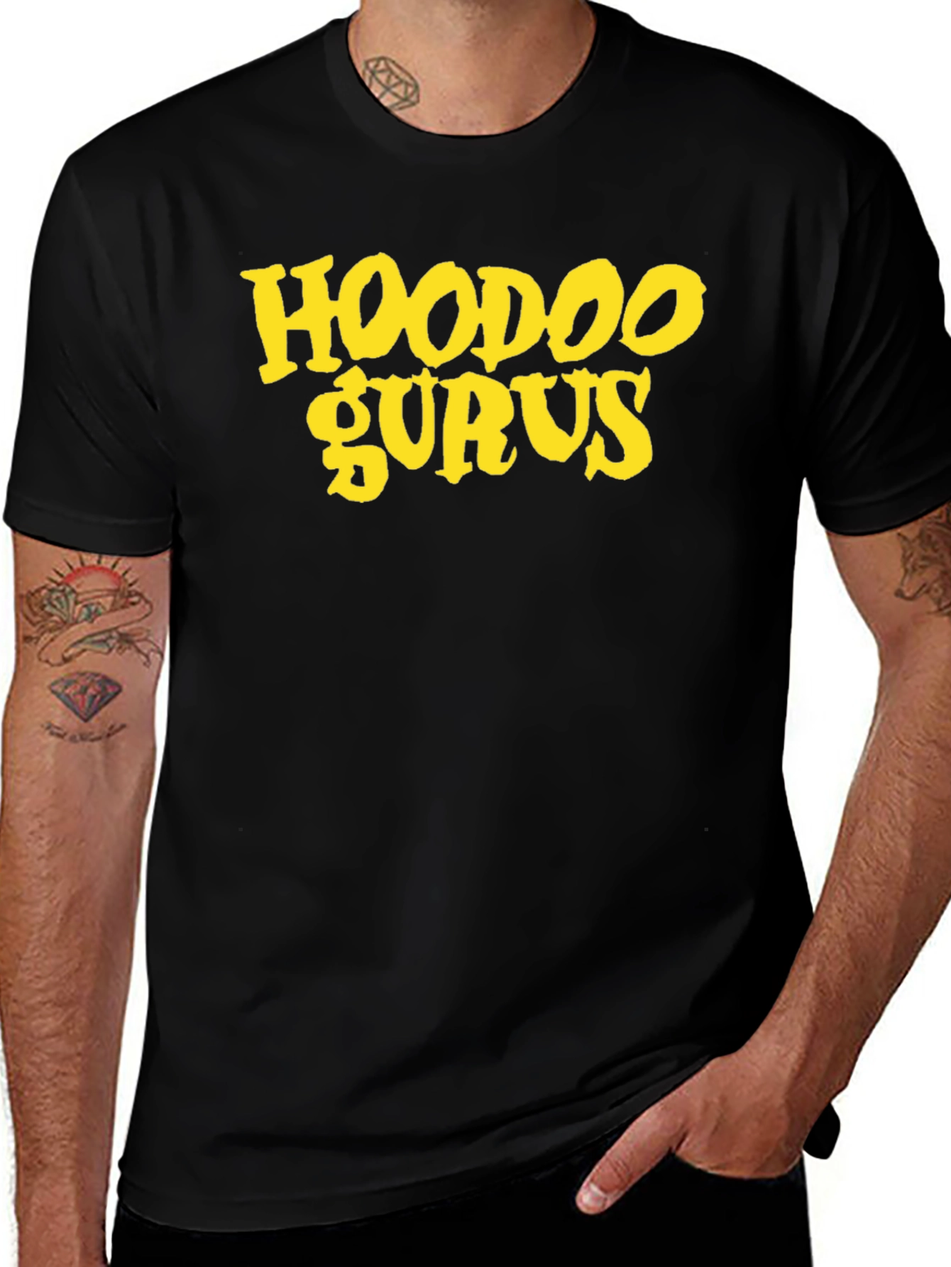 Camiseta Negra con Estampado Hoodoo Gurus
