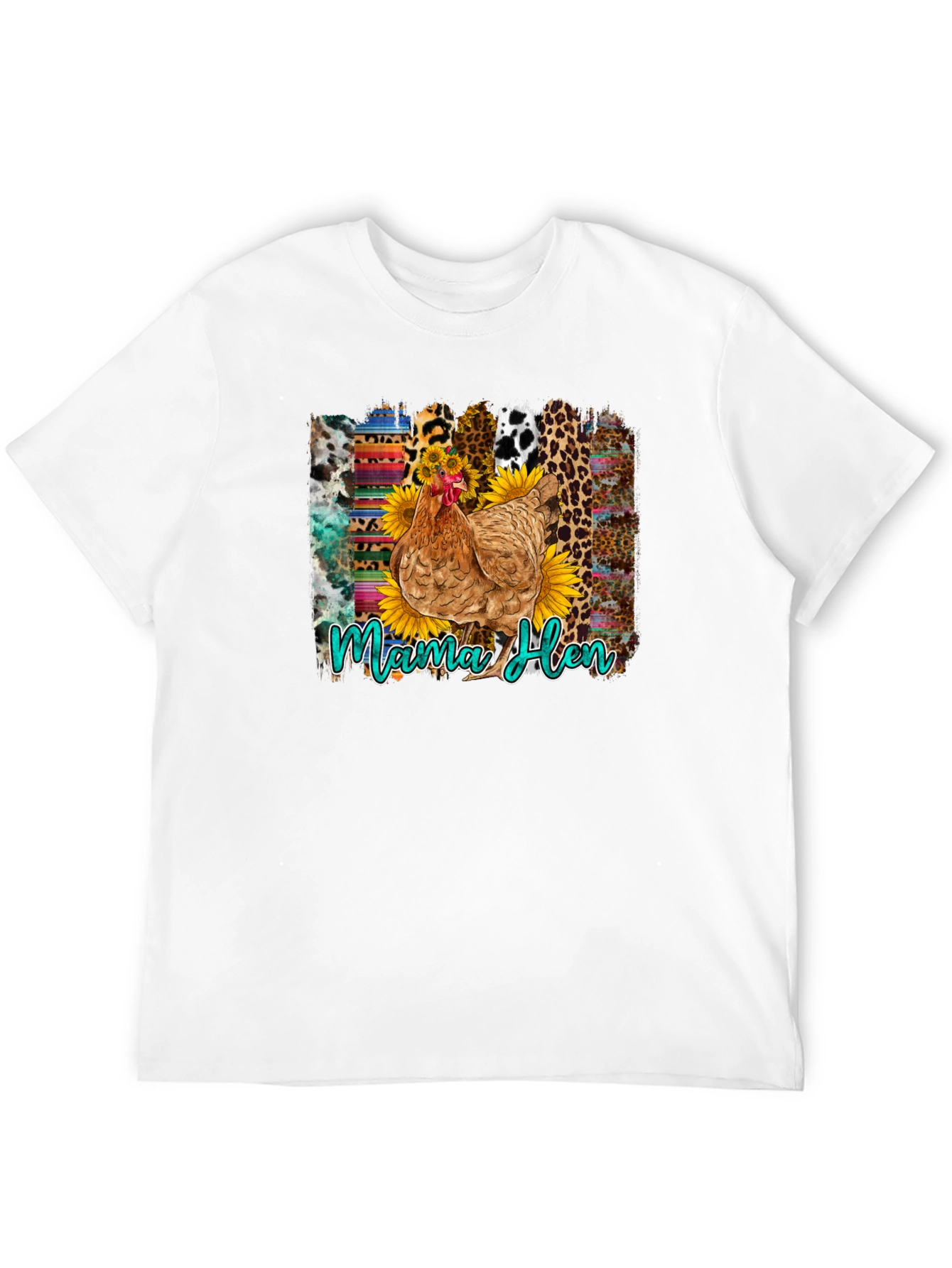 Camiseta Negra con Diseño de Gallina Mama Hen