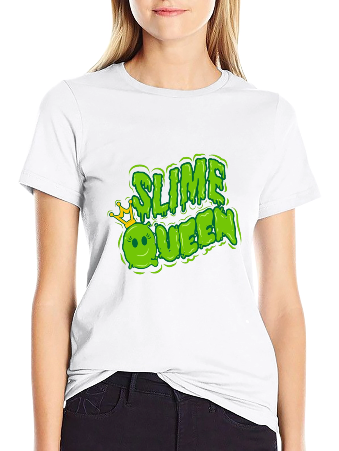 Camiseta Negra Slime Queen Divertida