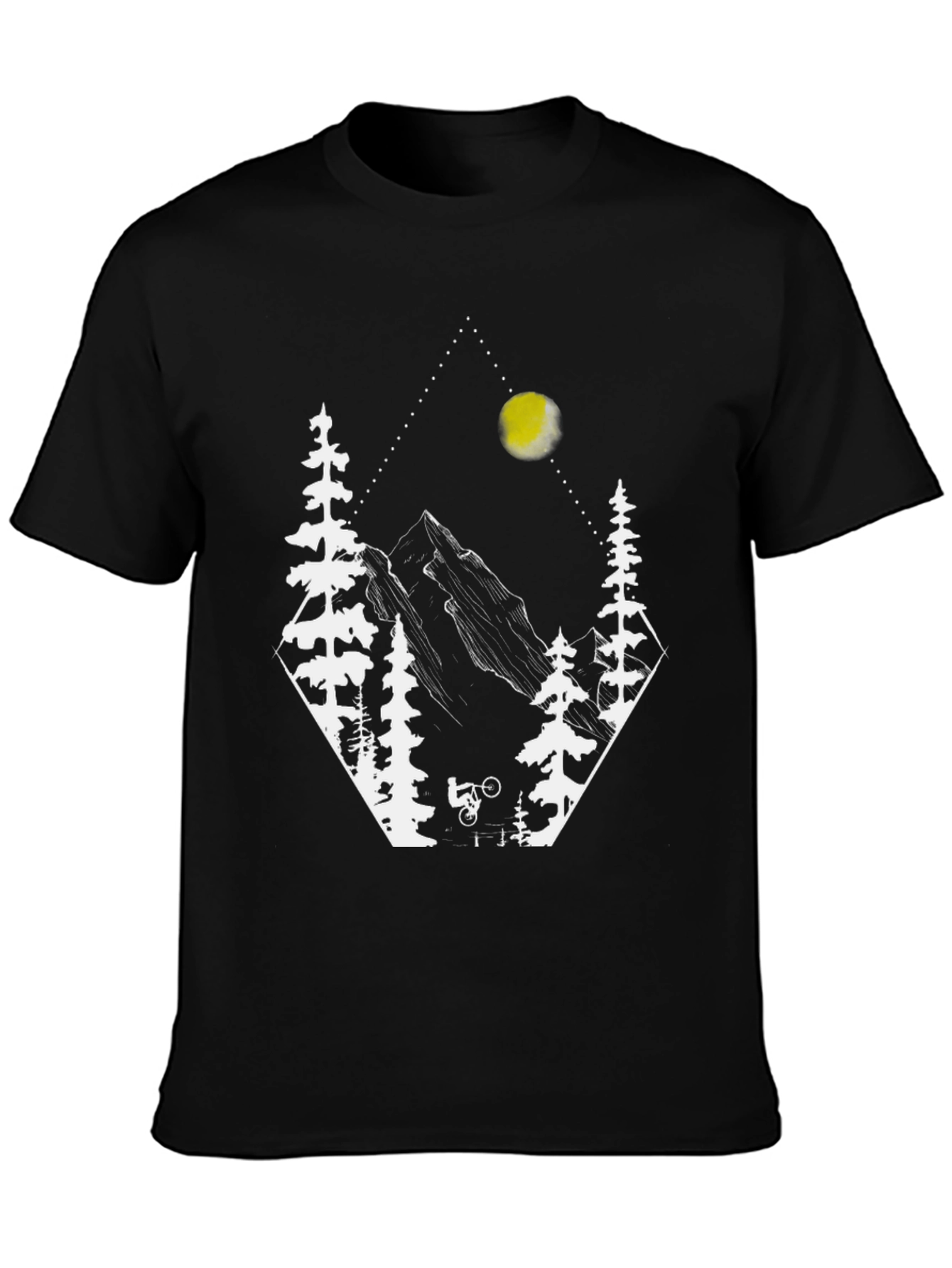 Camiseta Negra Diseño Montaña y Bici