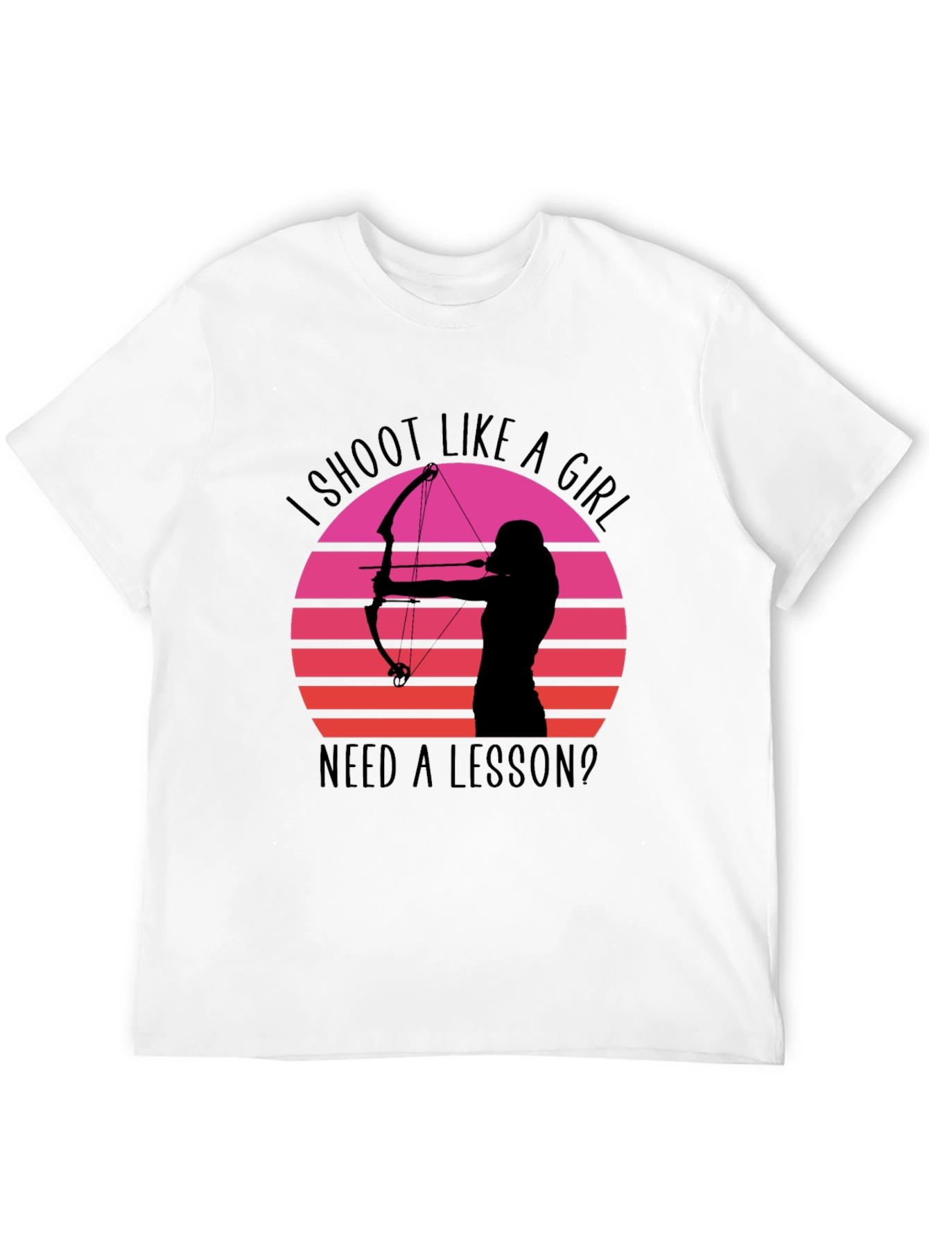 Camiseta Negra Arquera Retro: ¡Dispara como una Chica!