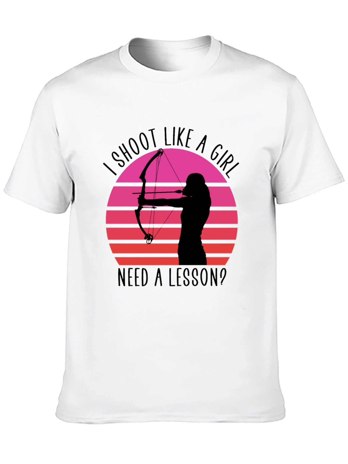 Camiseta Negra Arquera Retro: ¡Dispara como una Chica!