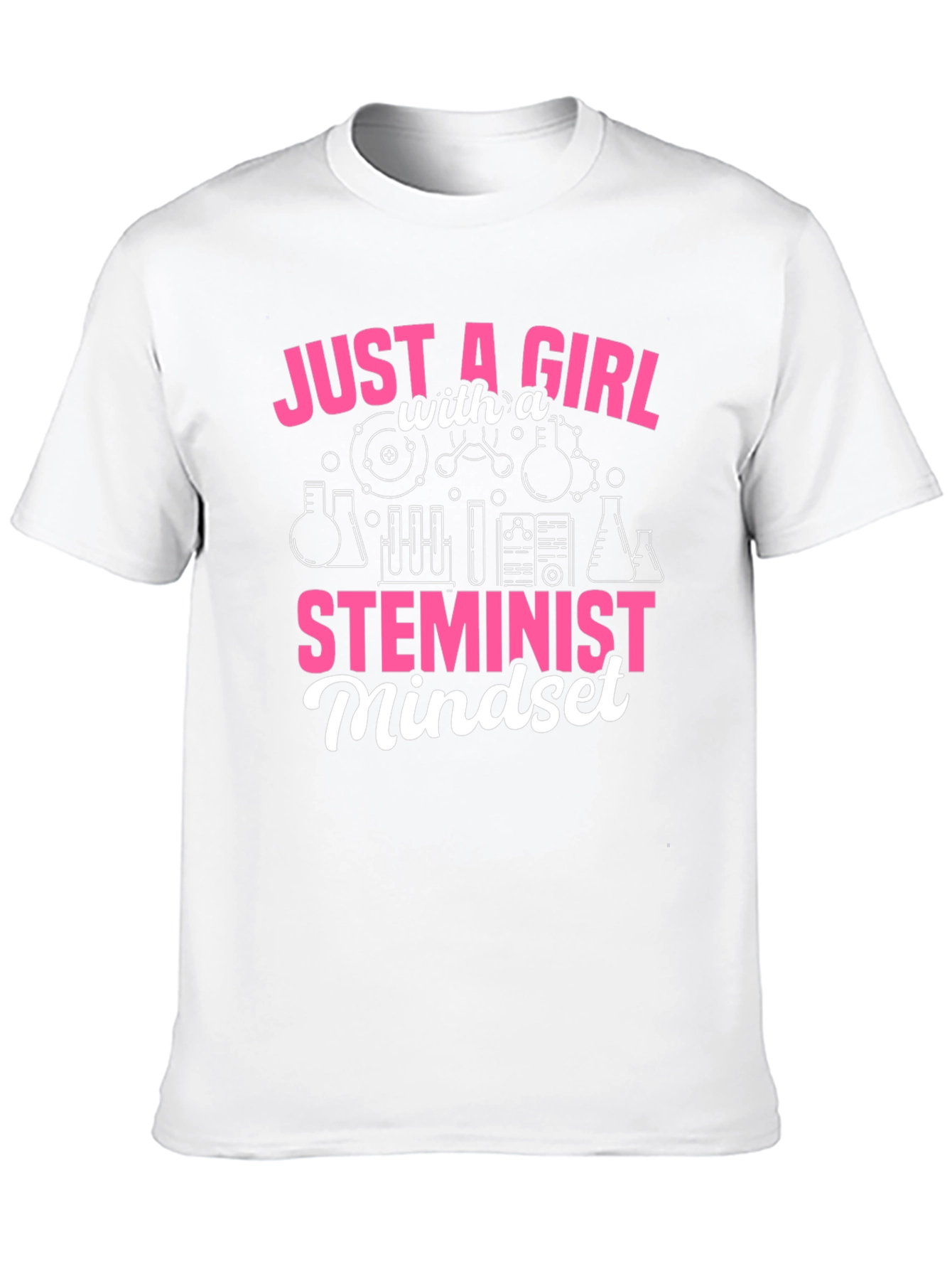 Camiseta Negra Feminista STEM para Mujer