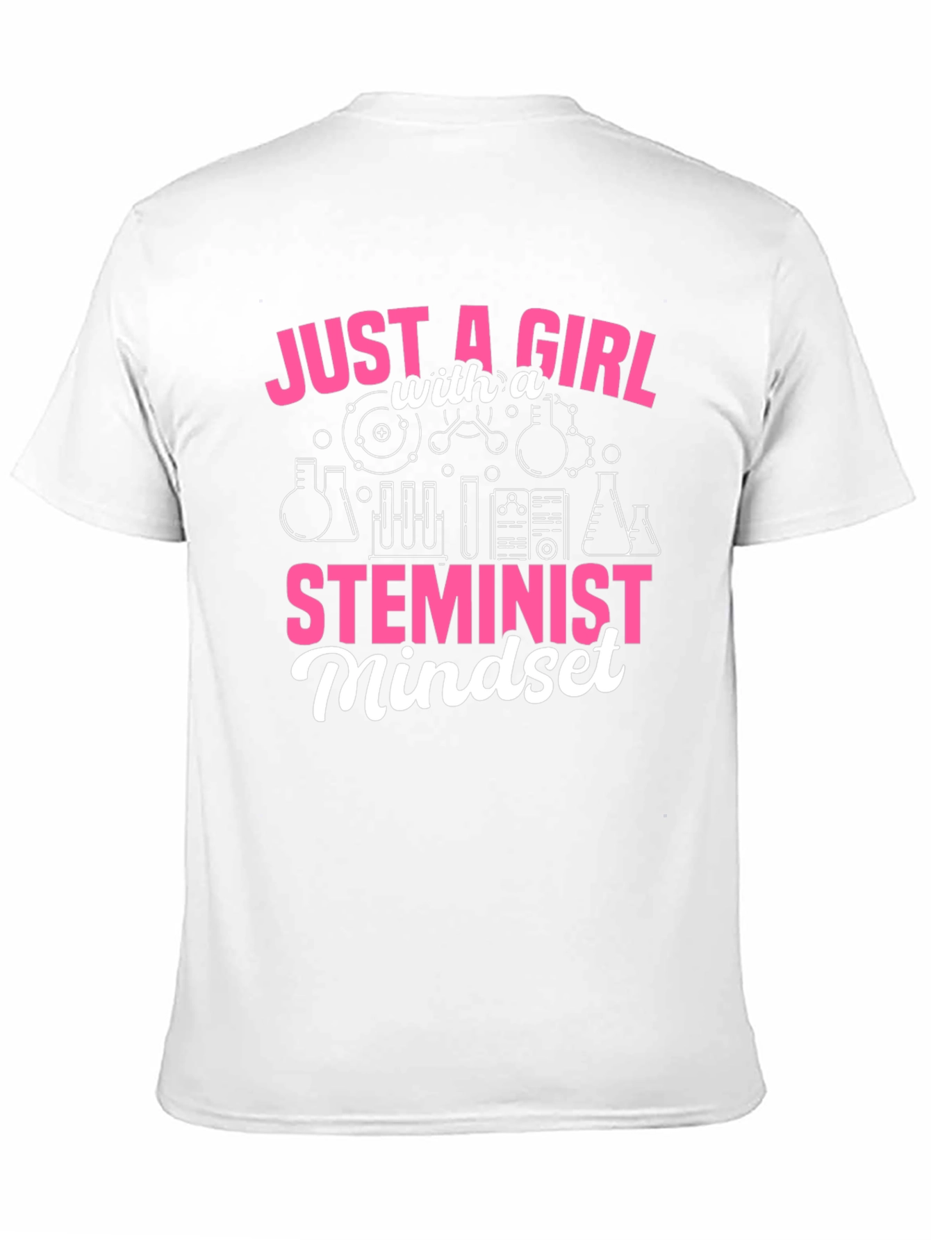Camiseta Negra Feminista STEM para Mujer