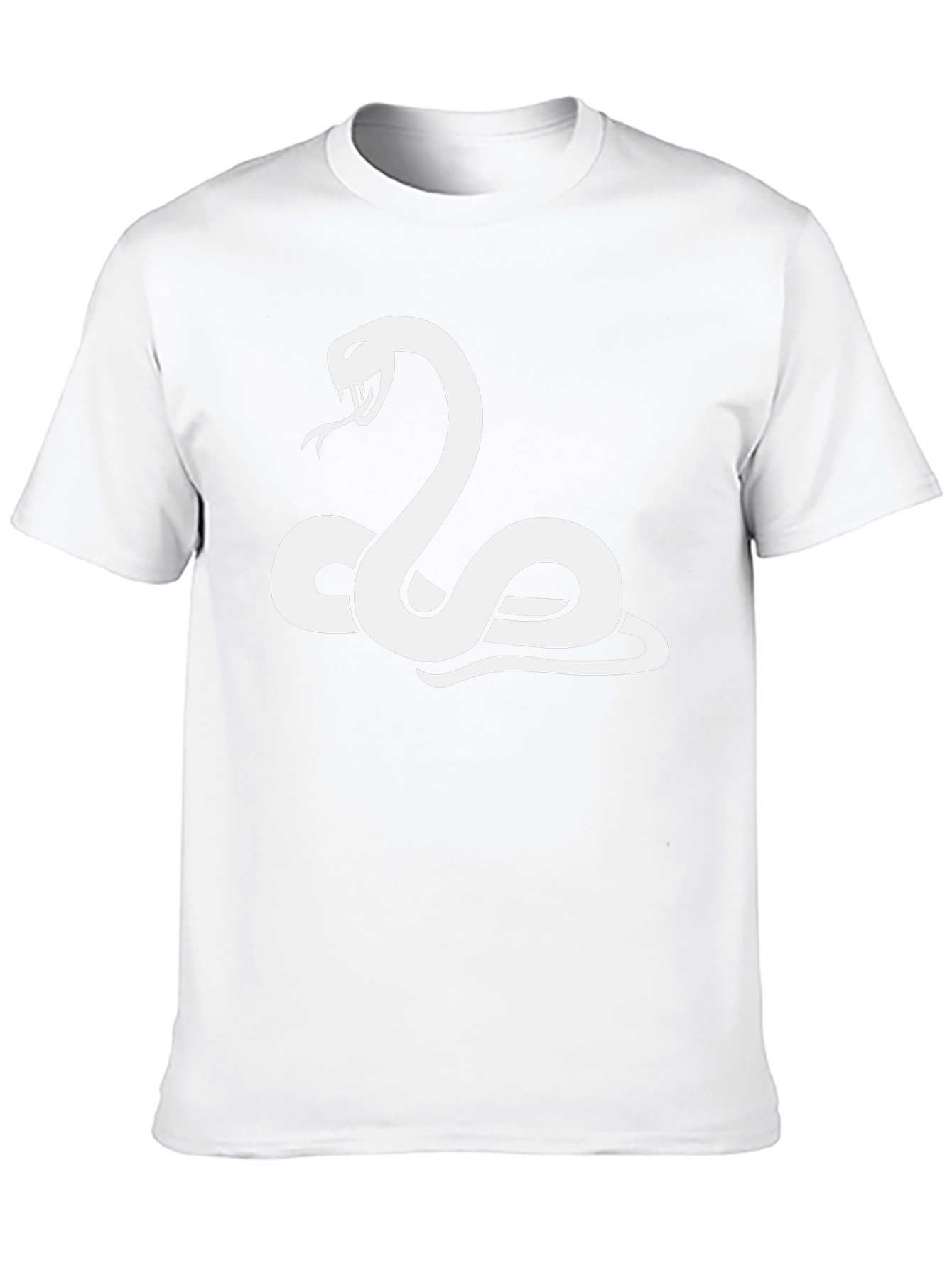 Camiseta Negra con Diseño de Serpiente Blanca