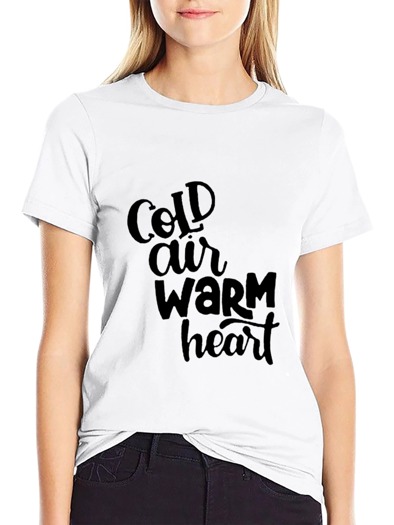 Camiseta Negra Cold Air Warm Heart