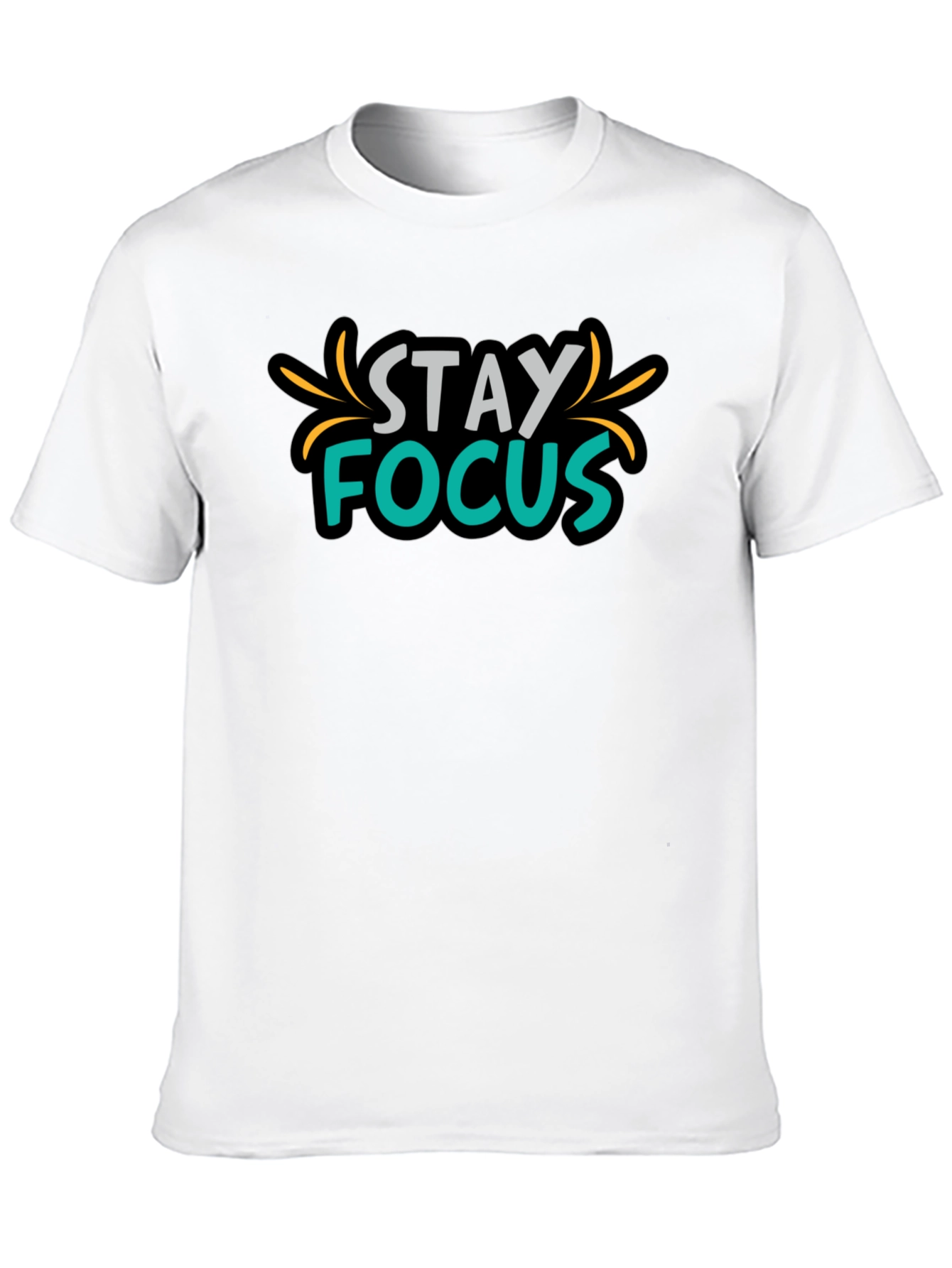 Camiseta Negra Stay Focus para Hombre