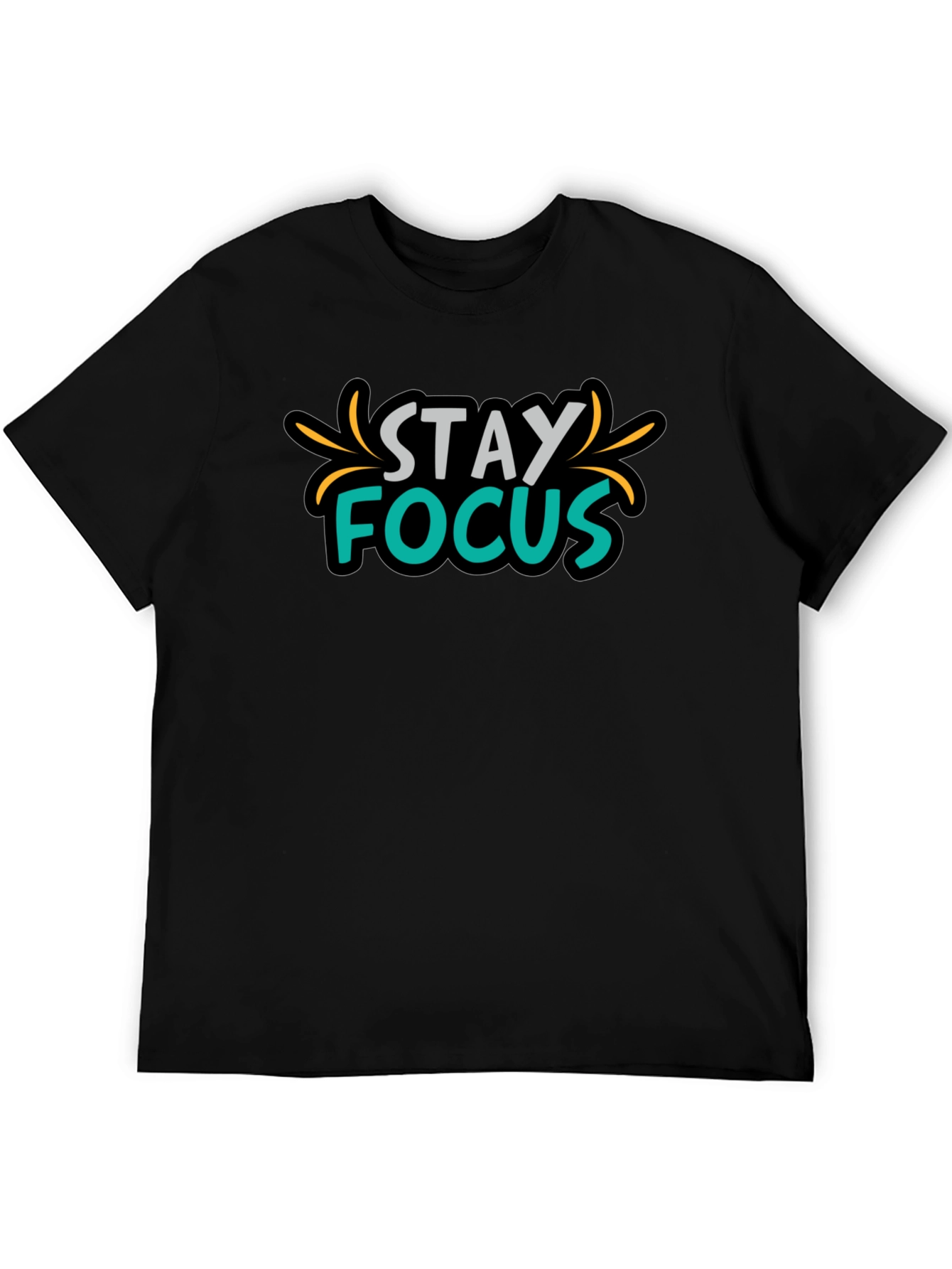 Camiseta Negra Stay Focus para Hombre
