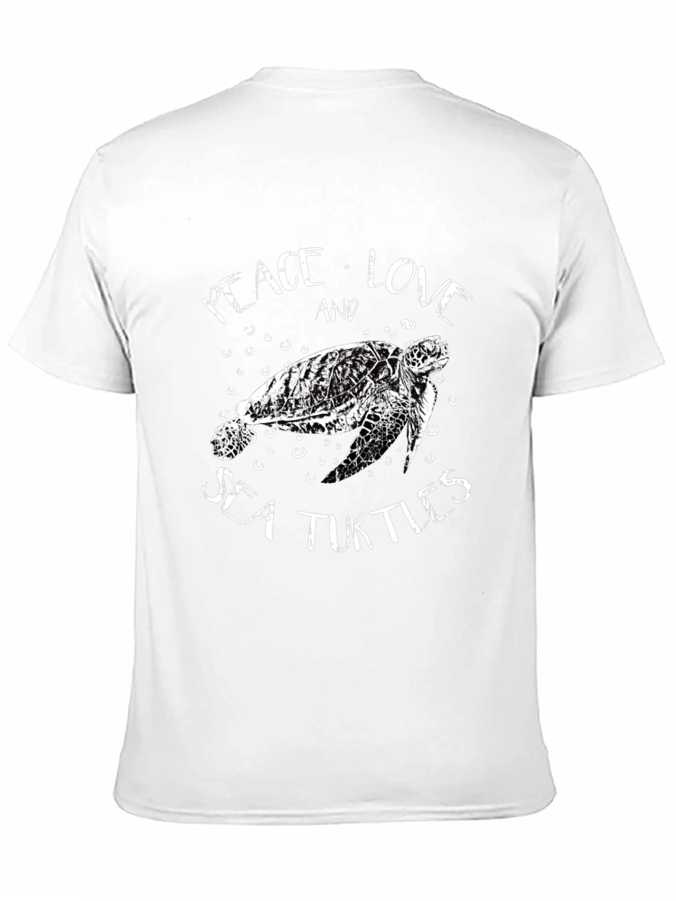 Camiseta Negra con Diseño de Tortuga Marina