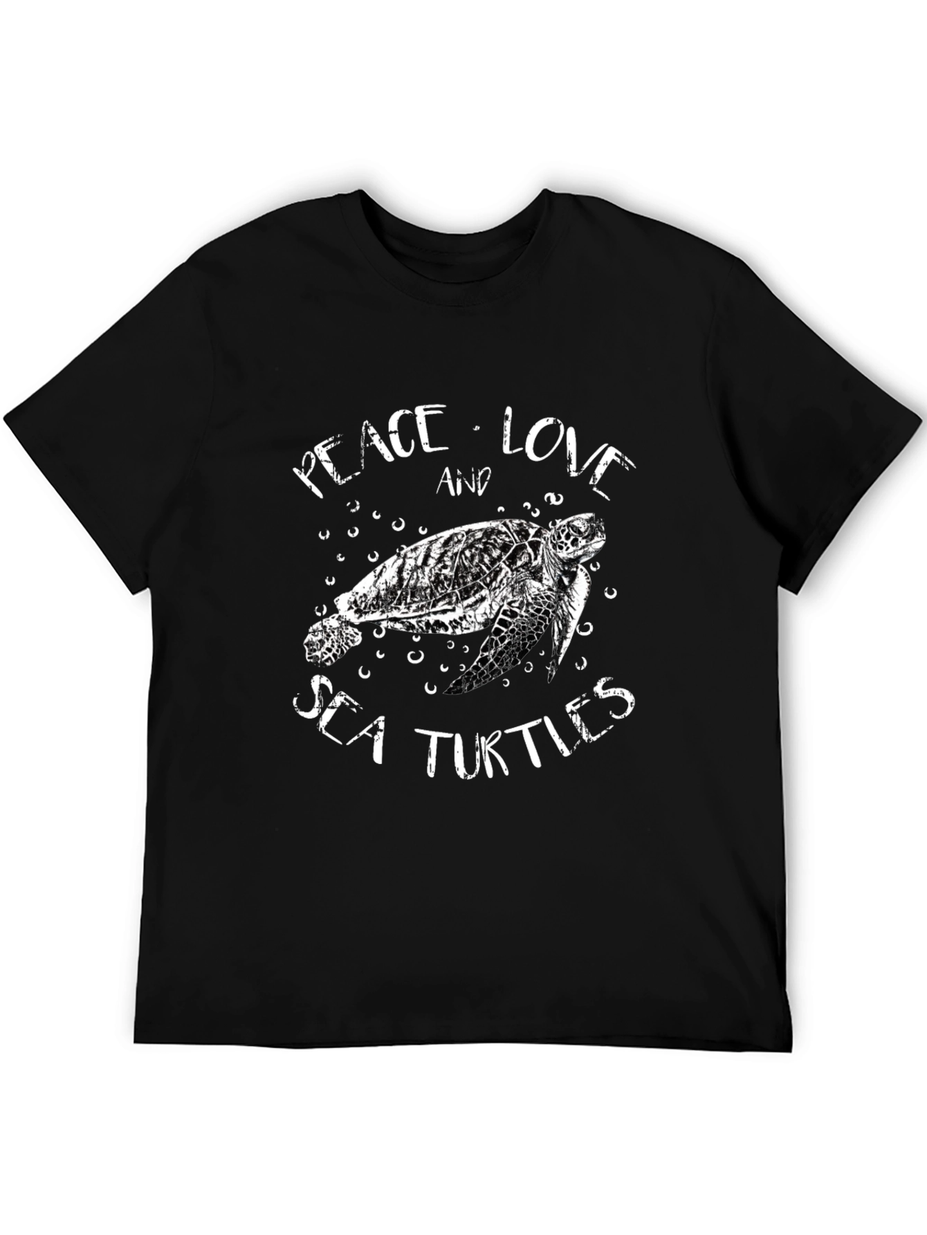 Camiseta Negra con Diseño de Tortuga Marina