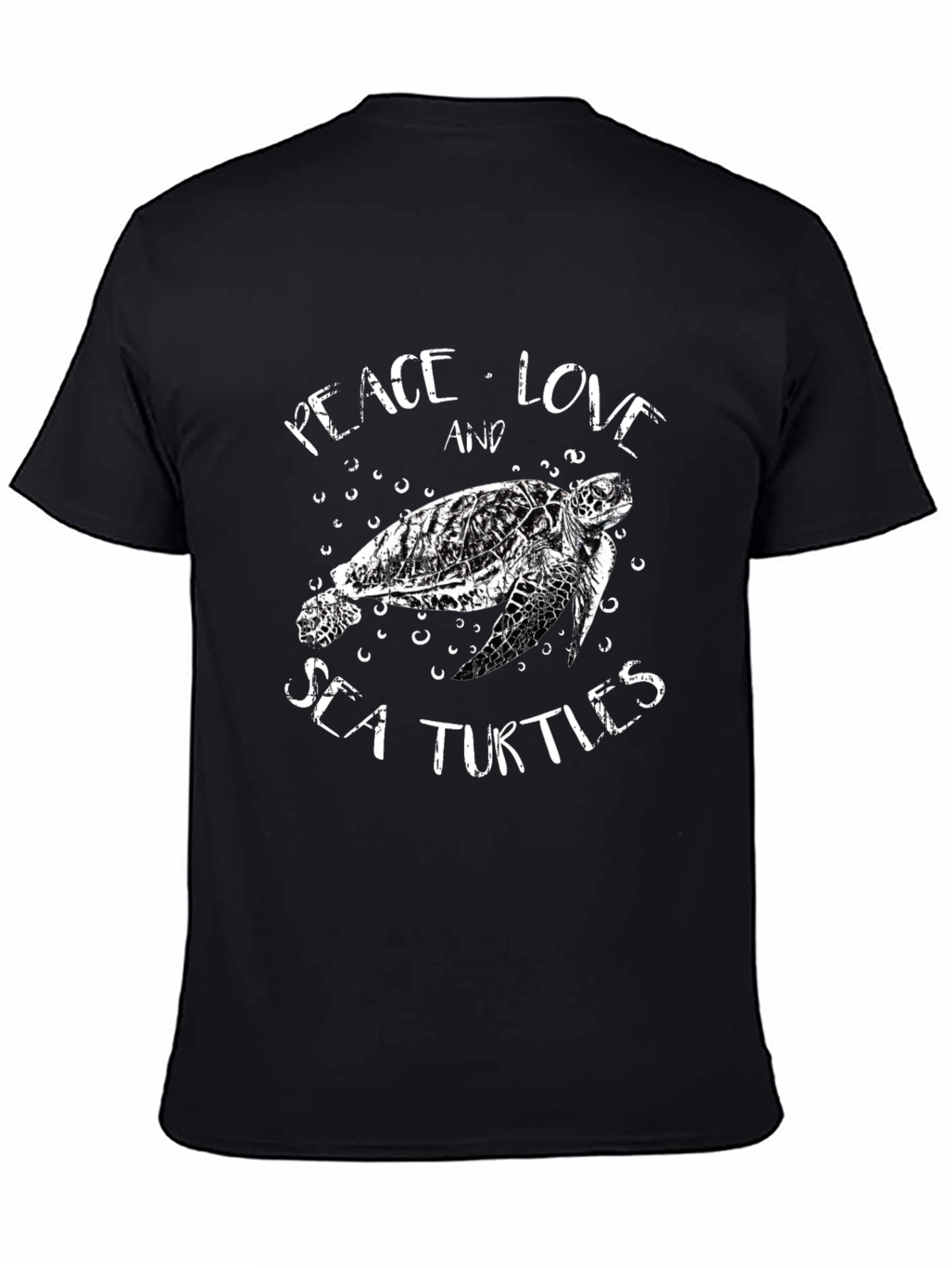 Camiseta Negra con Diseño de Tortuga Marina