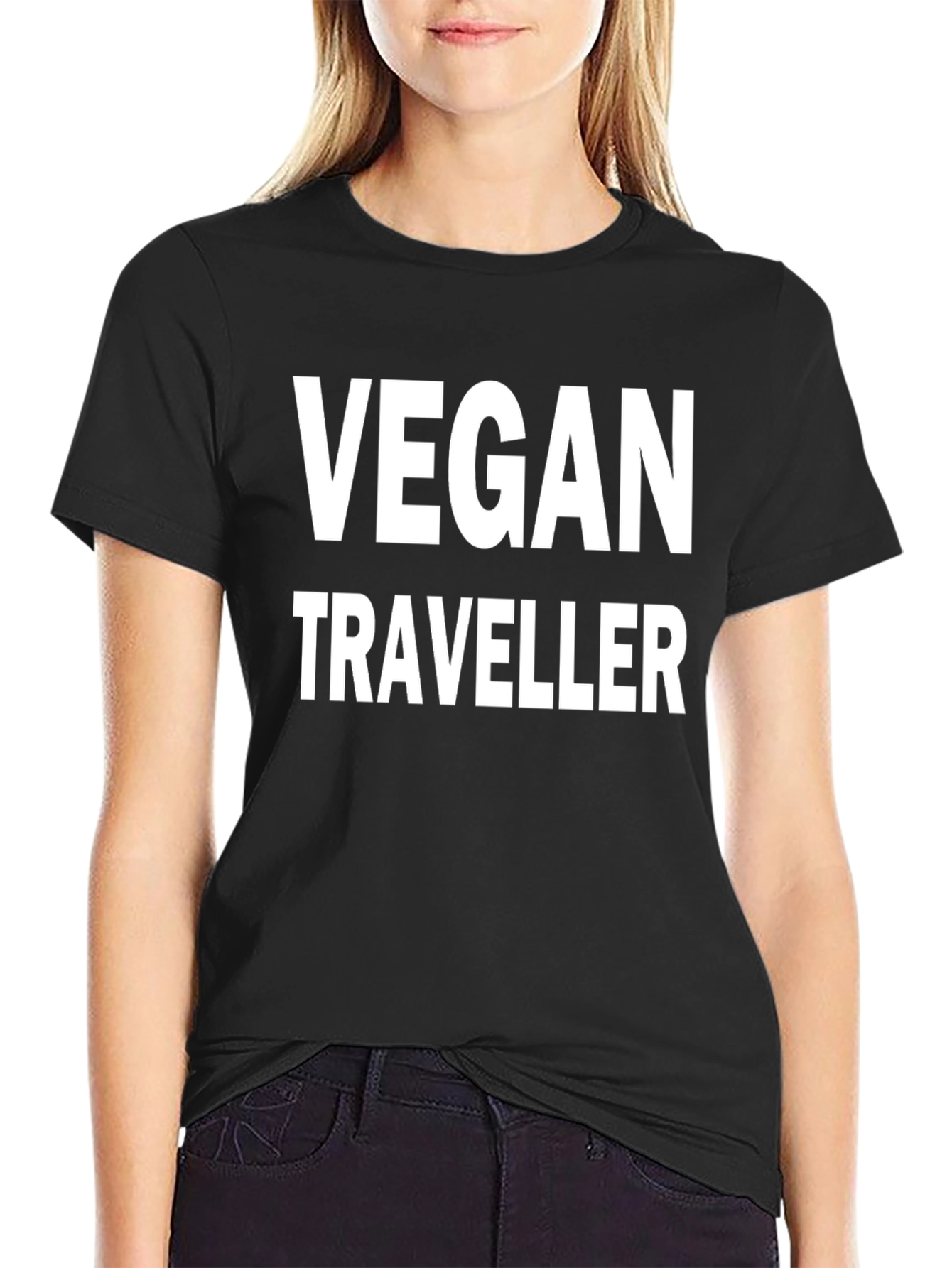 Camiseta Negra Vegana de Viajero