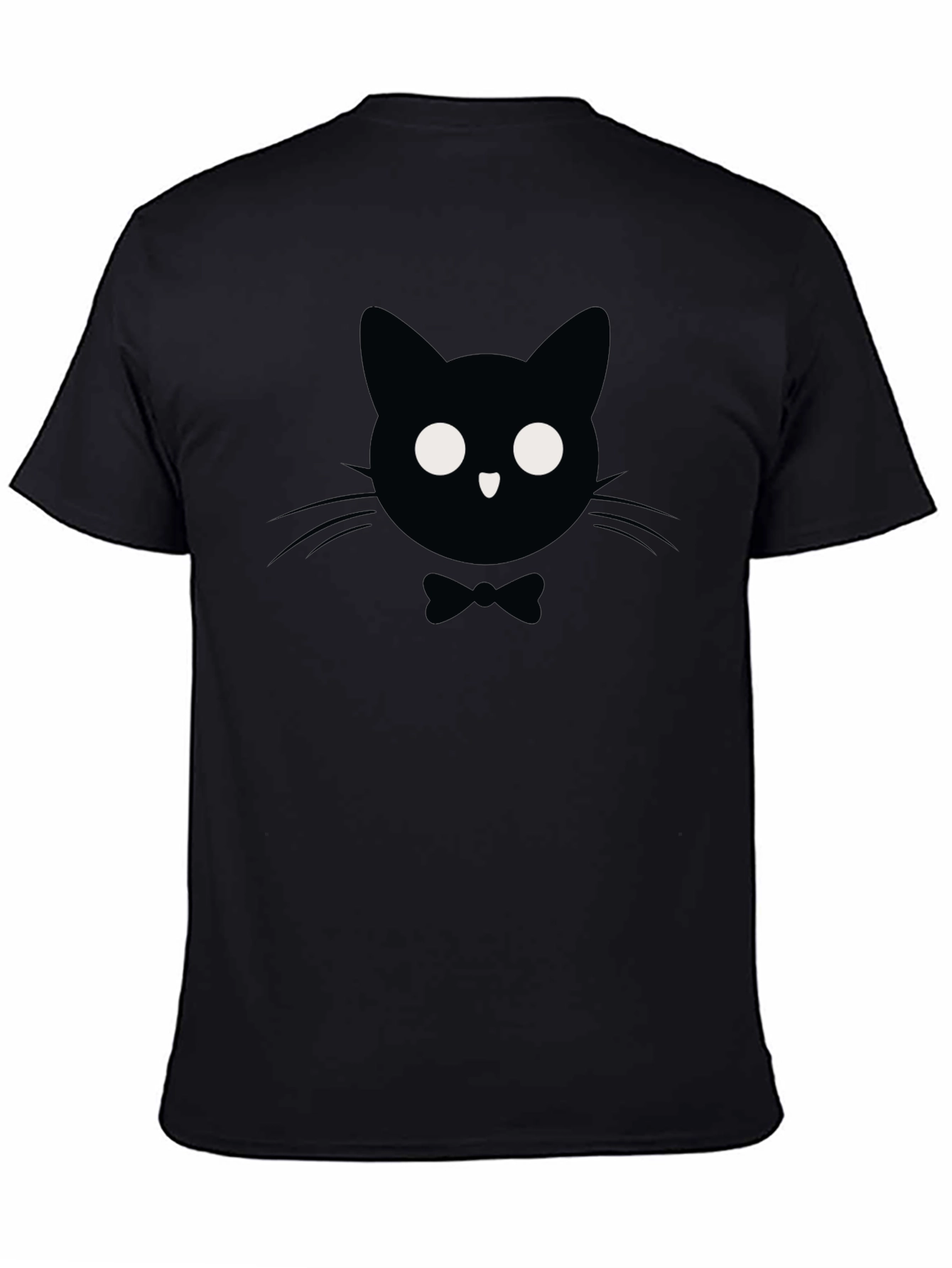 Camiseta Negra con Gato Elegante