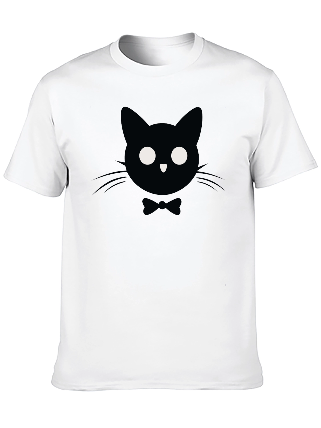 Camiseta Negra con Gato Elegante