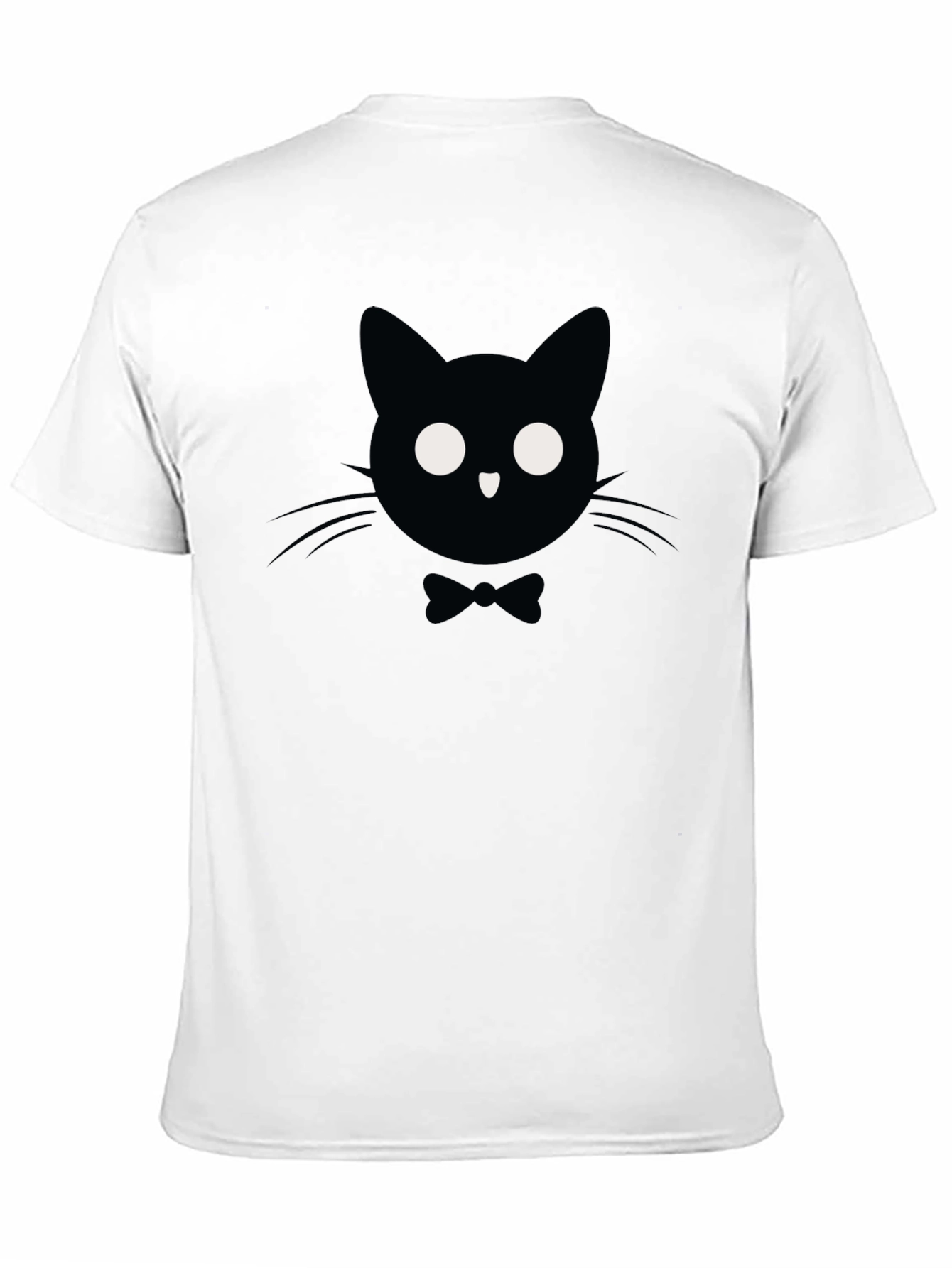 Camiseta Negra con Gato Elegante