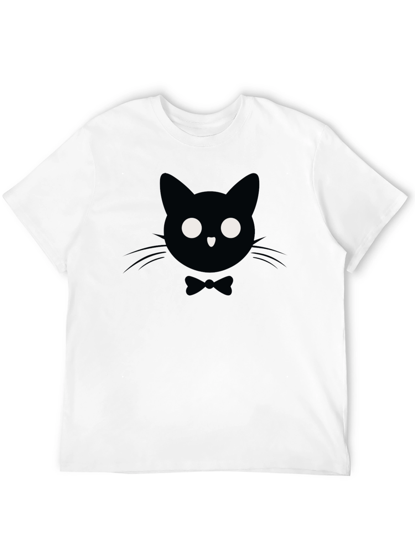 Camiseta Negra con Gato Elegante