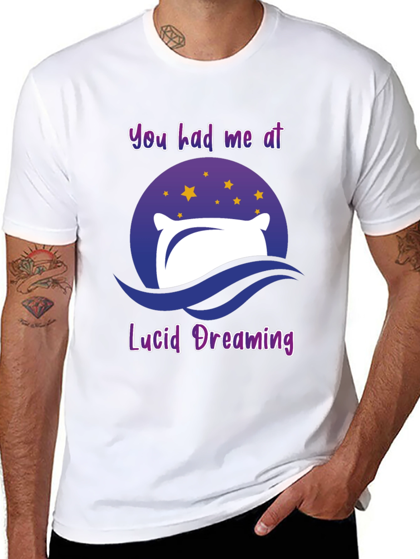 Camiseta Negra Sueño Lúcido con Diseño Original