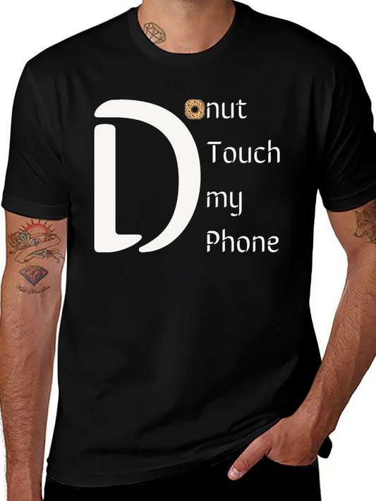 Camiseta Negra: Donut Touch My Phone