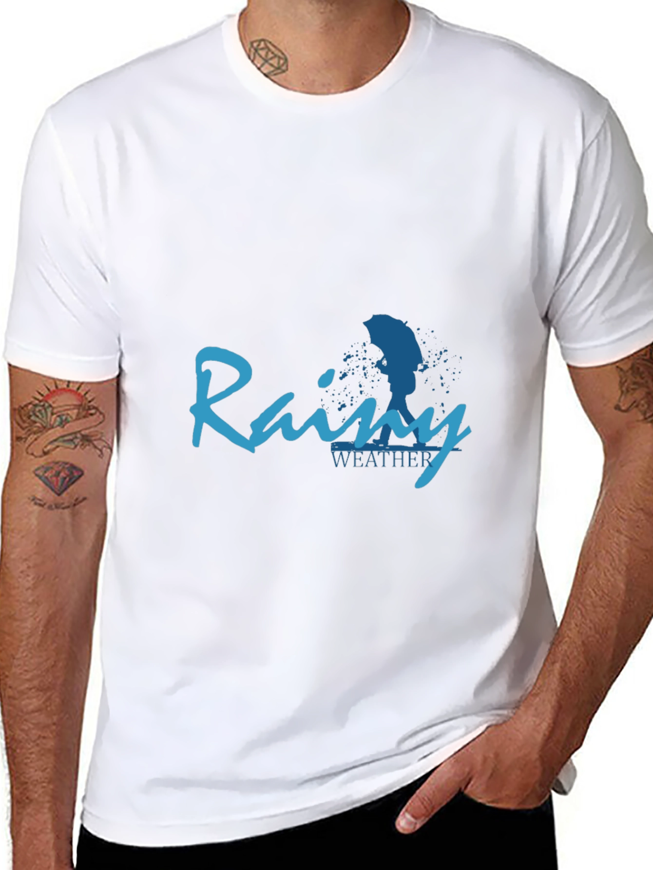 Camiseta Negra Rainy Weather para Hombre