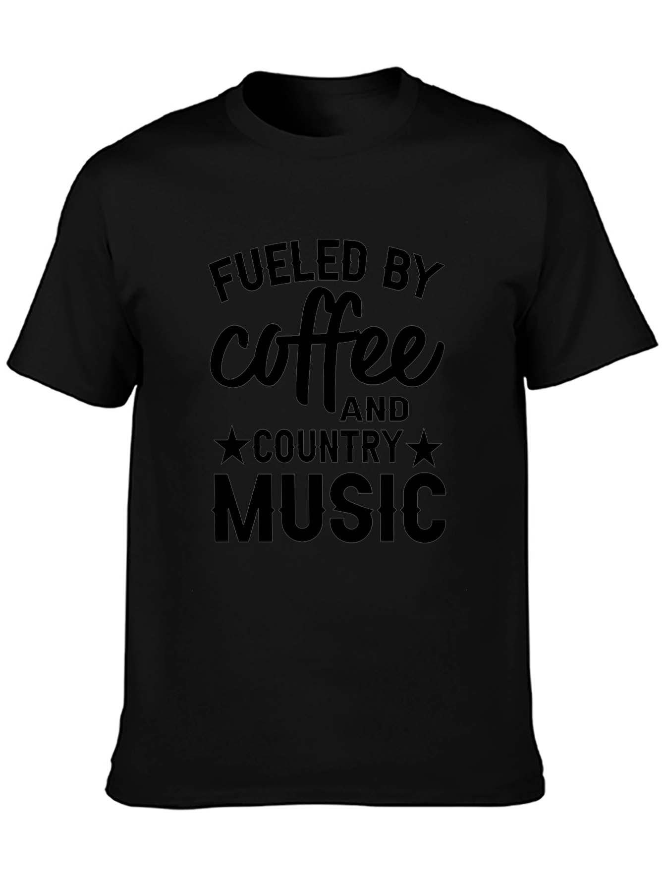 Camiseta Negra: Café y Música Country