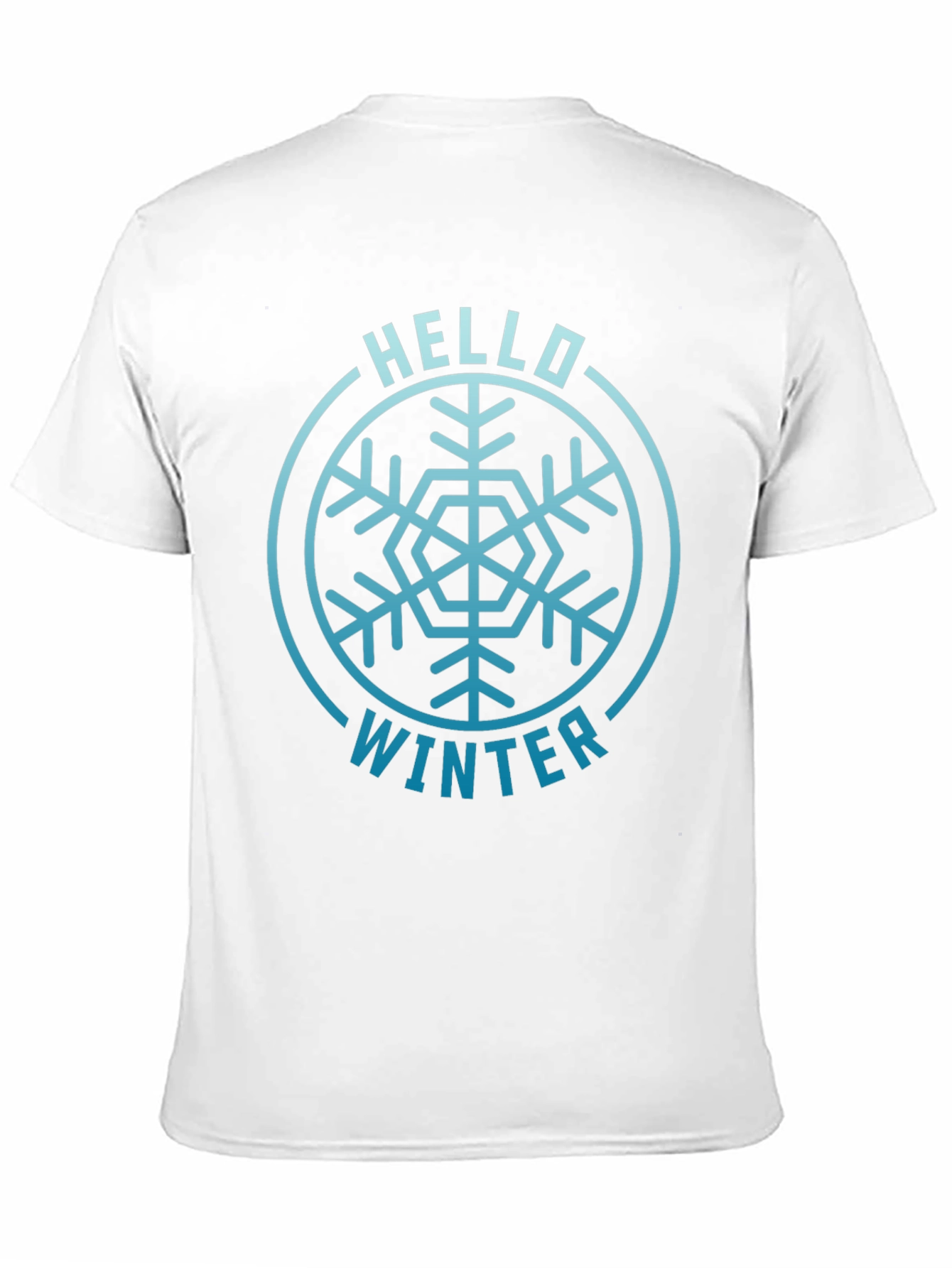 Camiseta Negra Hola Invierno Diseño Copo de Nieve