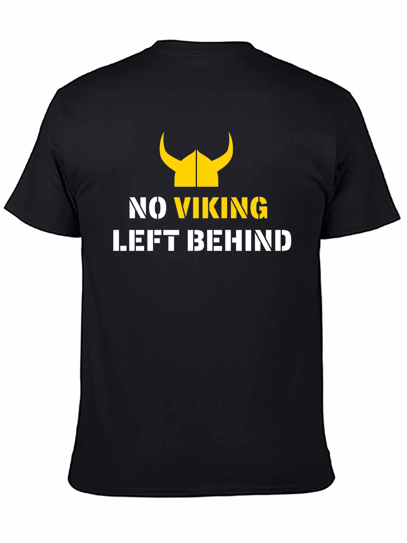 Camiseta Negra No Viking Left Behind
