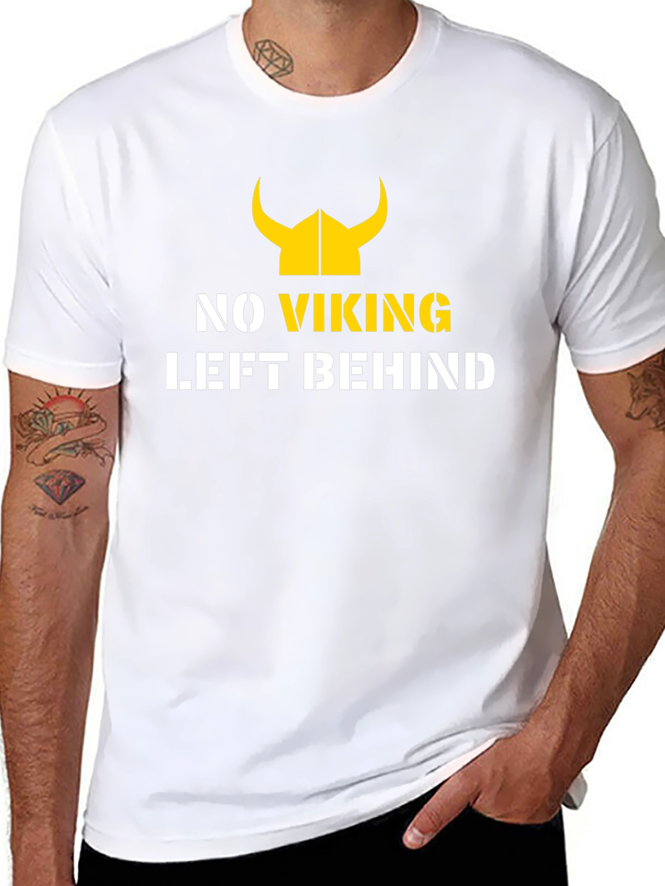 Camiseta Negra No Viking Left Behind