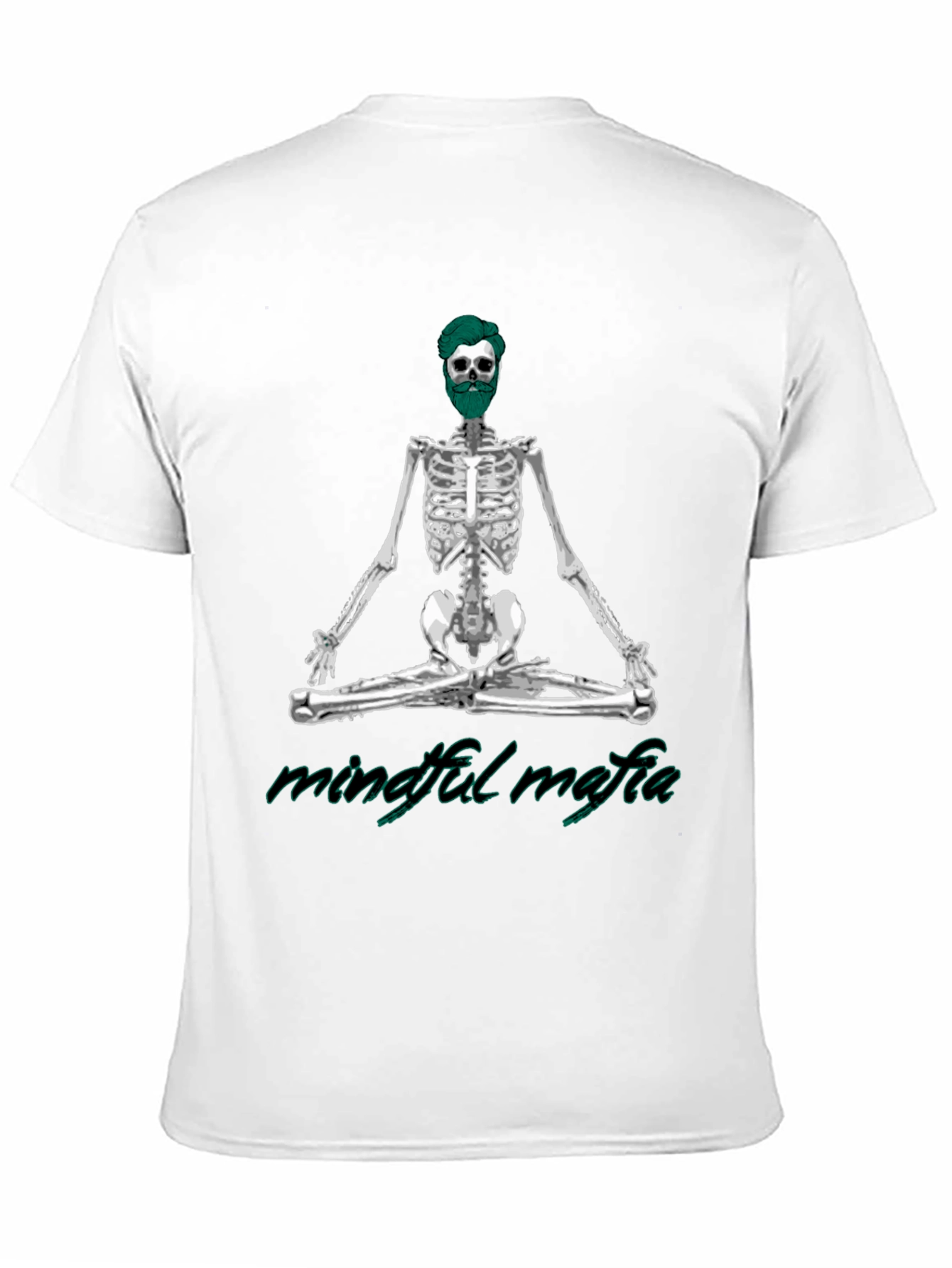 Camiseta Negra Mindfulness Mafia - Diseño Esqueleto