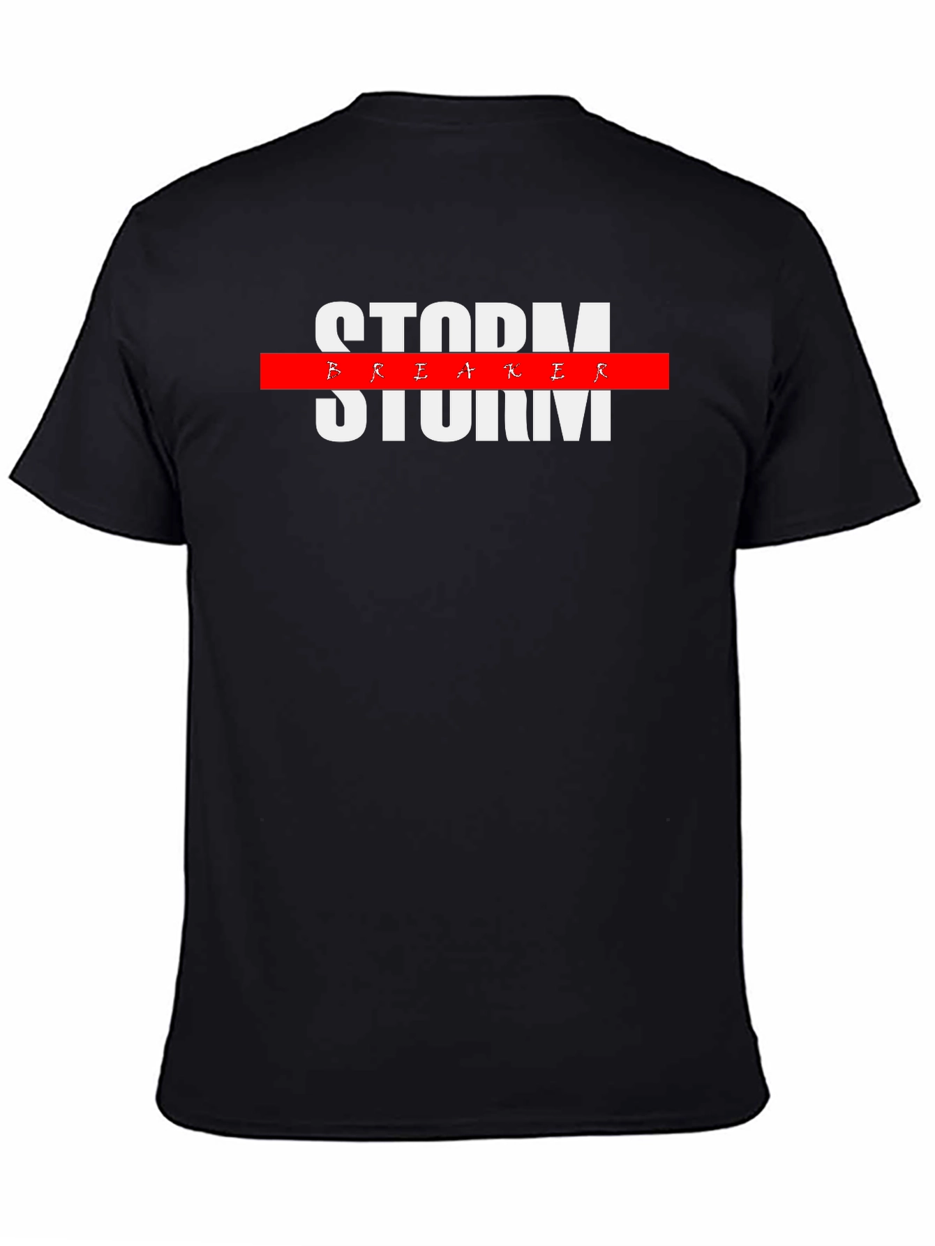 Camiseta Negra Storm Breaker con Diseño Moderno