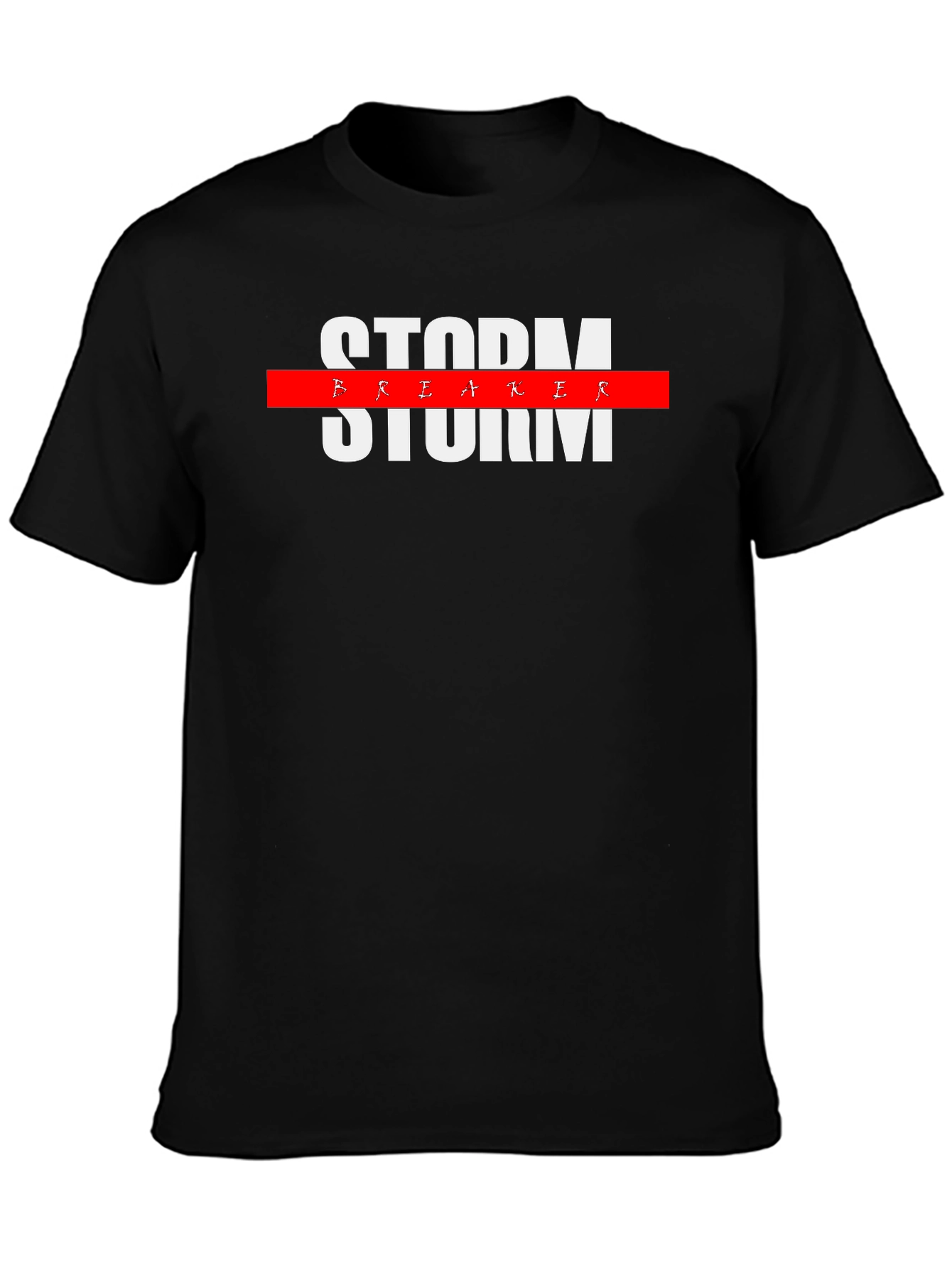 Camiseta Negra Storm Breaker con Diseño Moderno