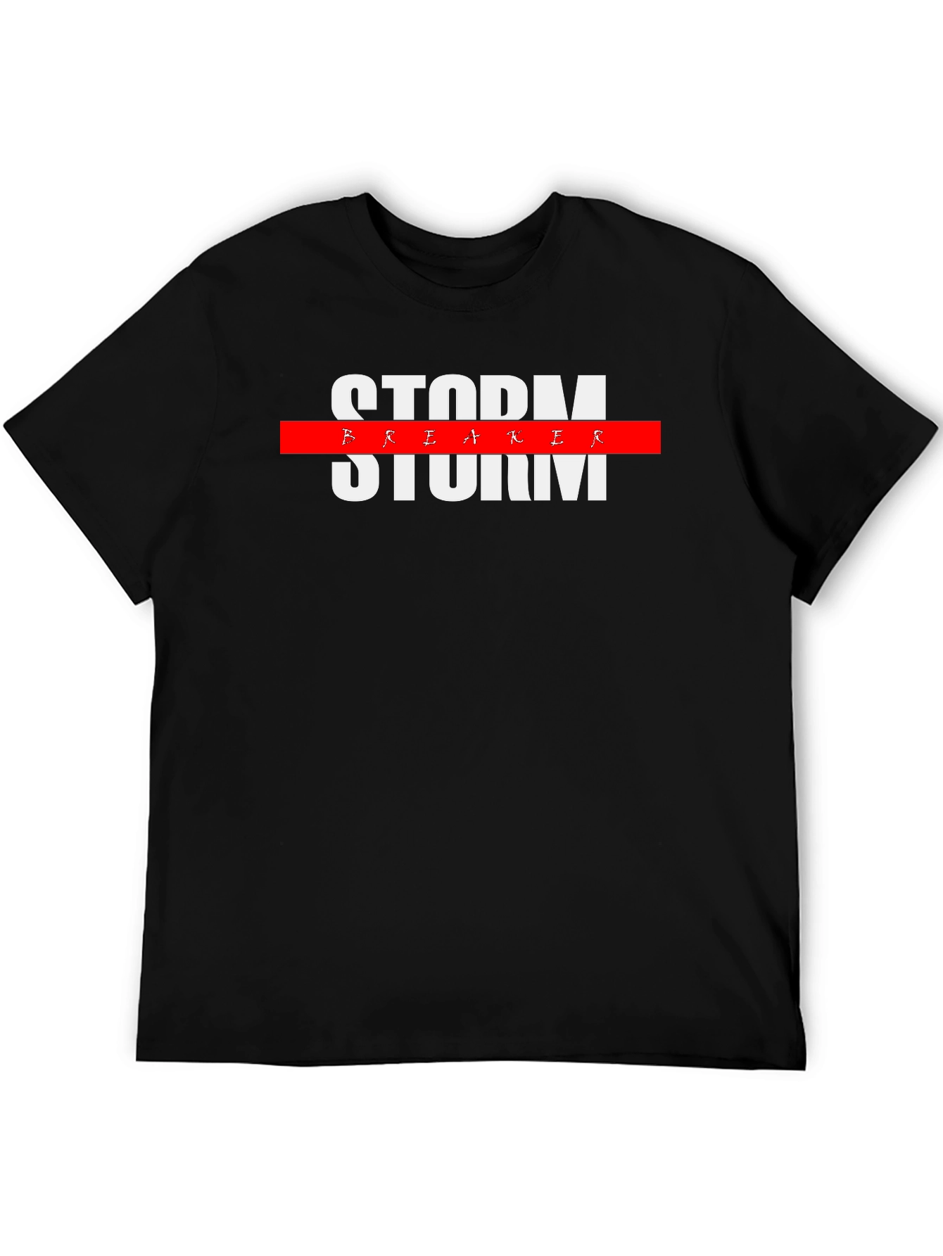 Camiseta Negra Storm Breaker con Diseño Moderno