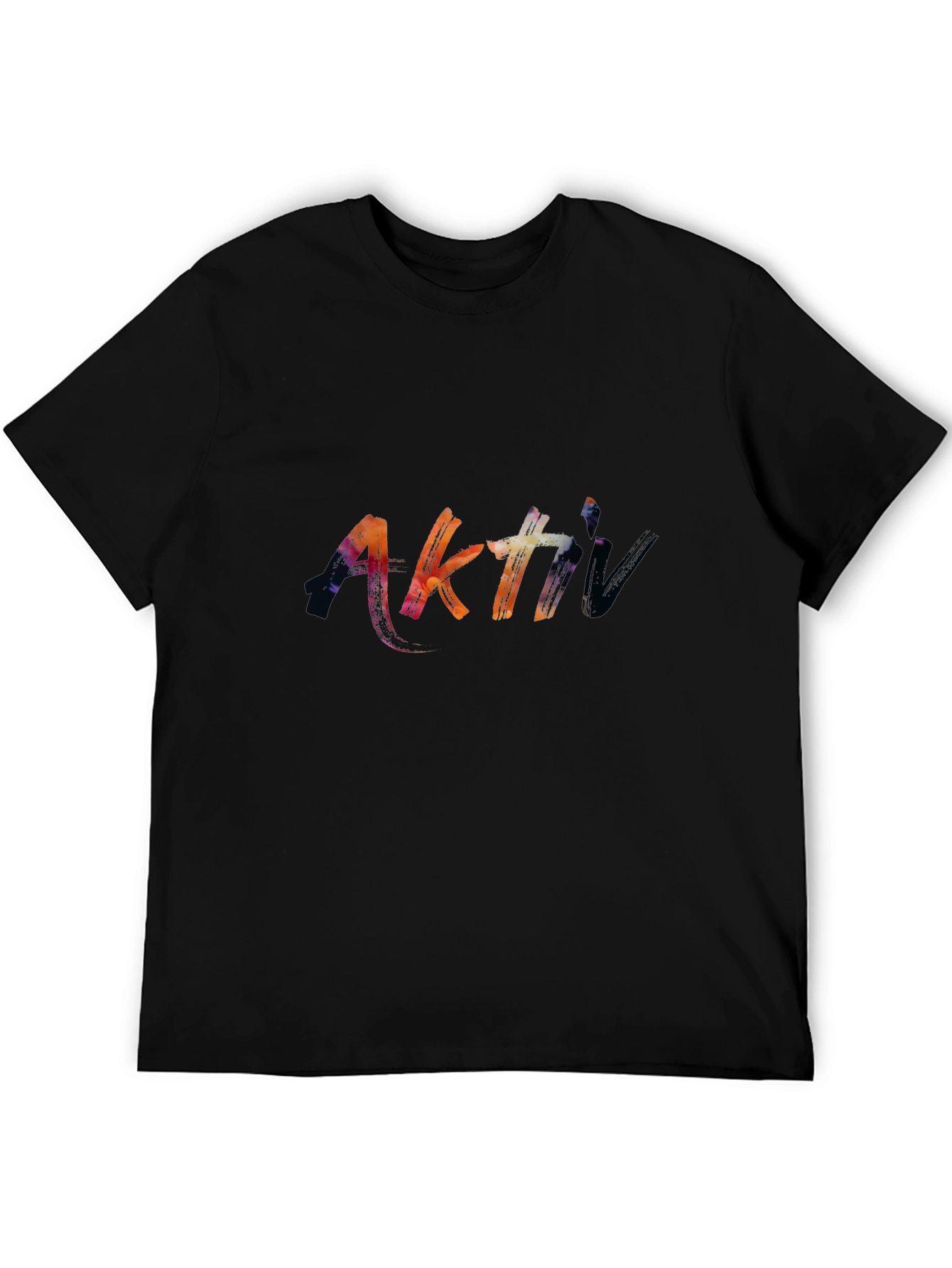 Camiseta Negra Aktiv Estilo Pincelada Artística