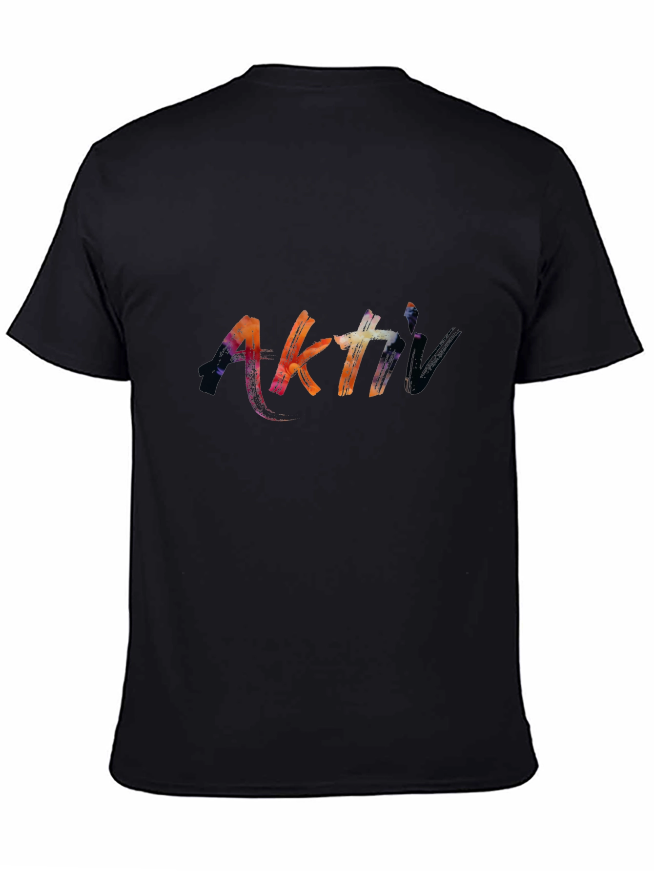 Camiseta Negra Aktiv Estilo Pincelada Artística