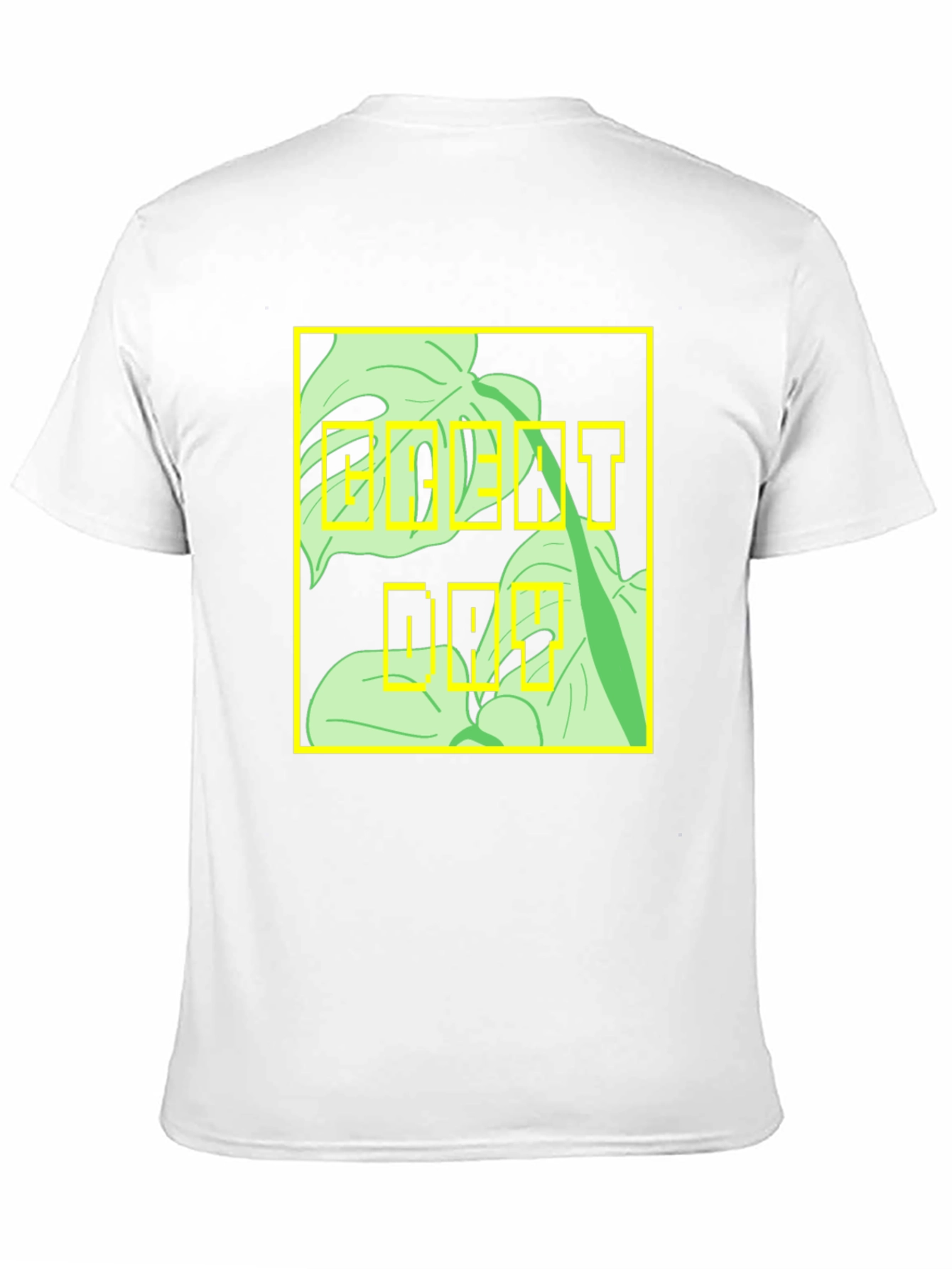 Camiseta Negra con Diseño Tropical Moderno